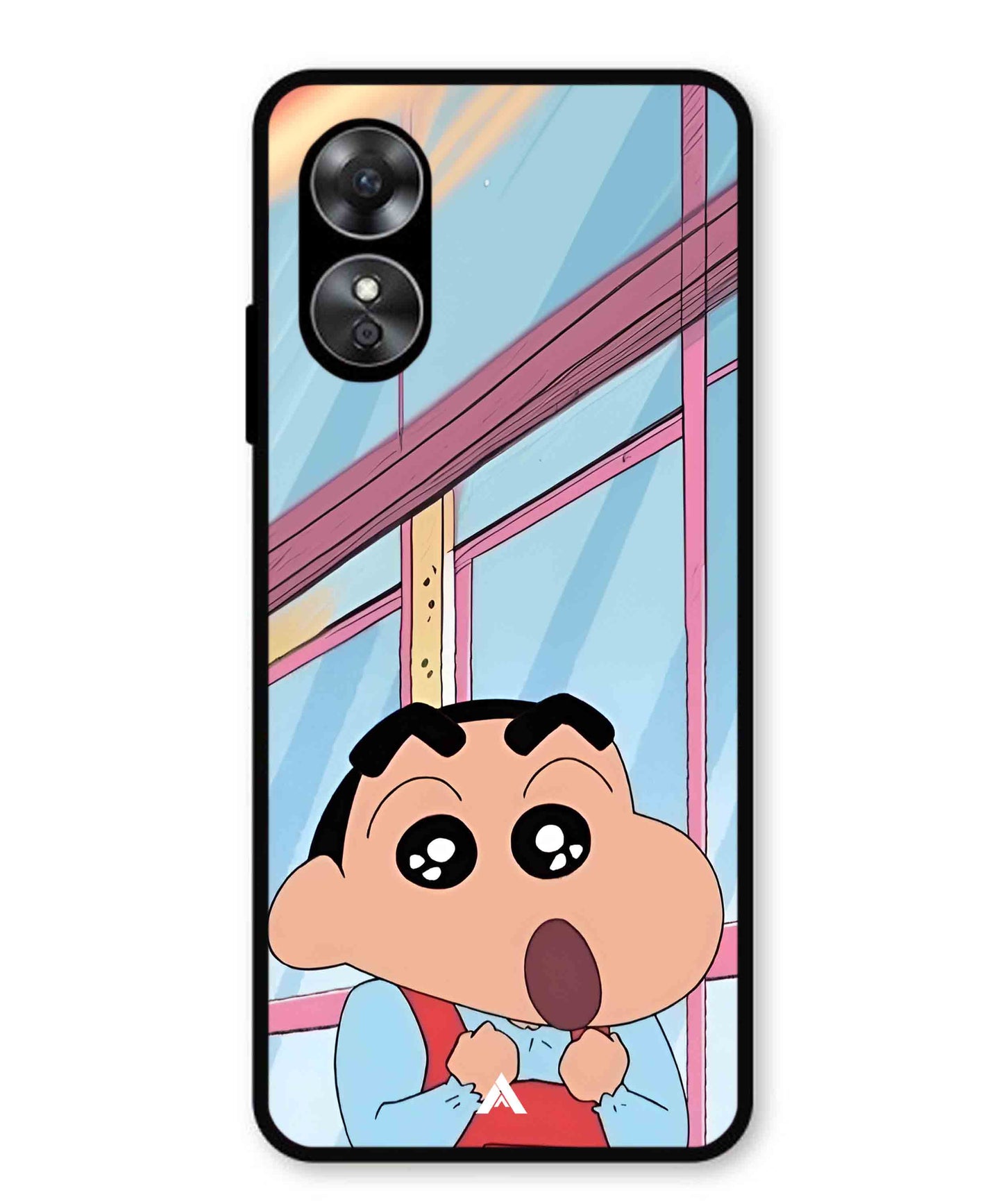 Shinchan Oouo Metal Back Cover Phone Case for Oppo A17K