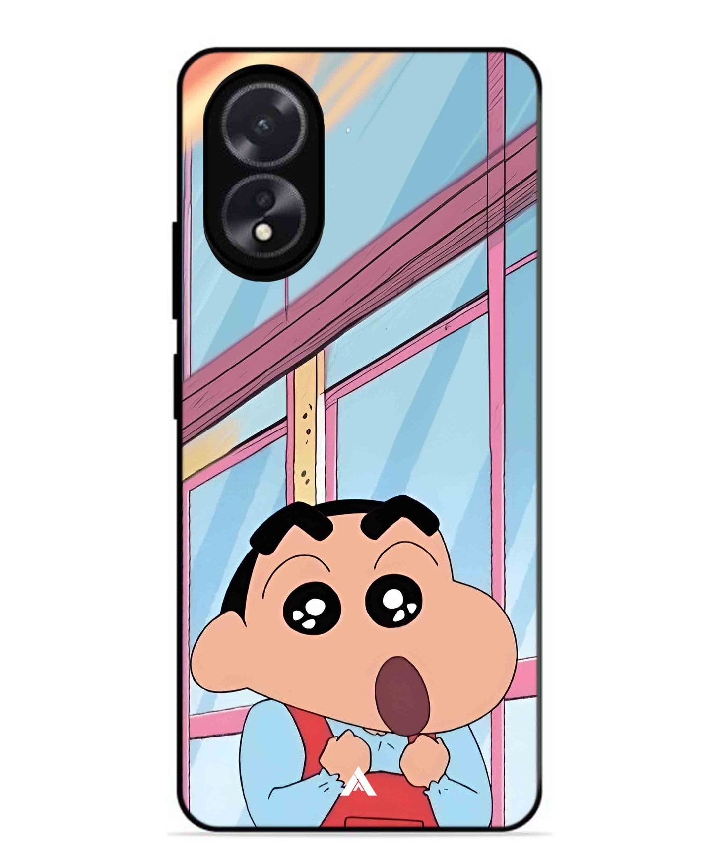 Shinchan Oouo Metal Back Cover Phone Case for Oppo A38
