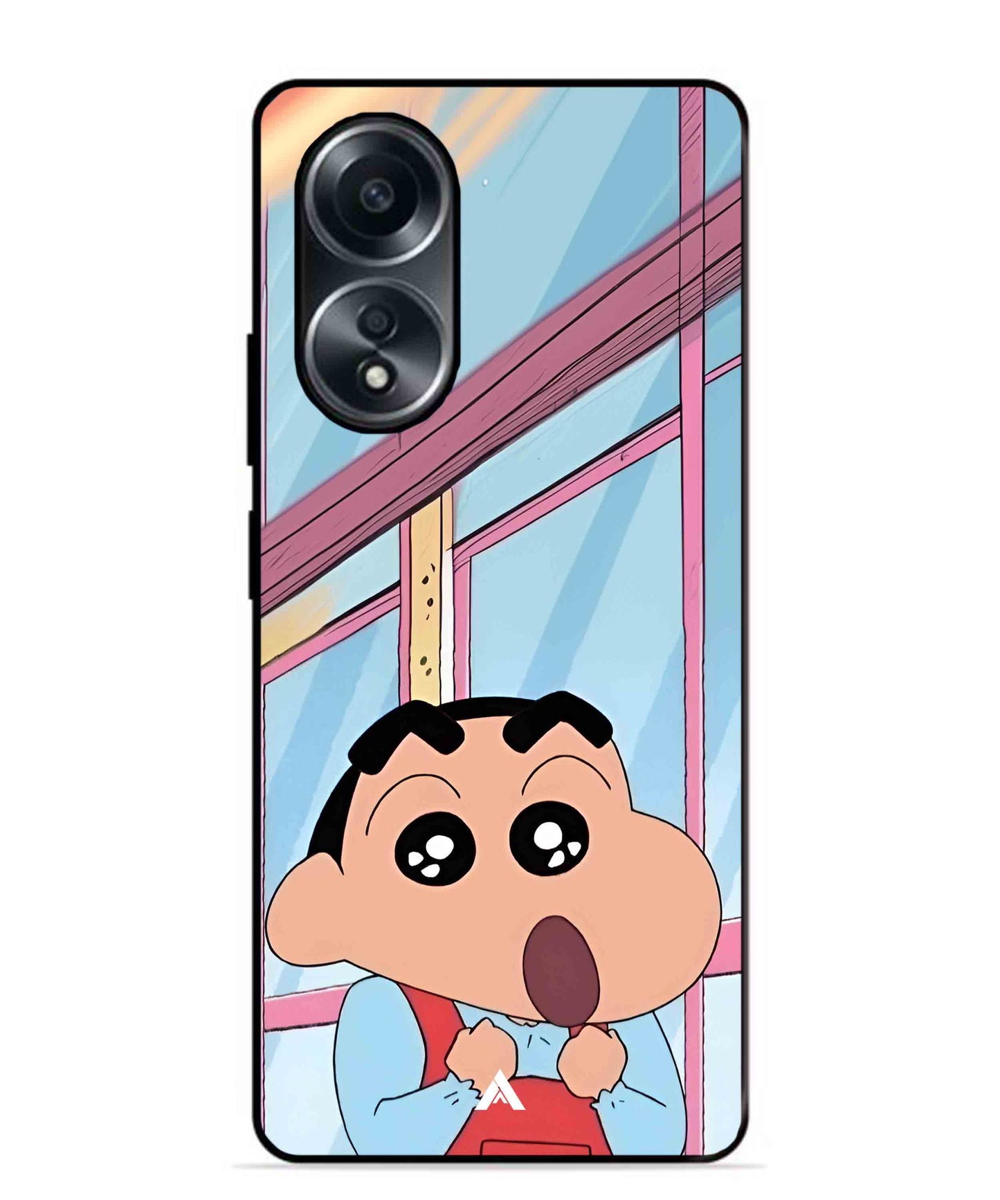 Shinchan Oouo Metal Back Cover Phone Case for Oppo A58