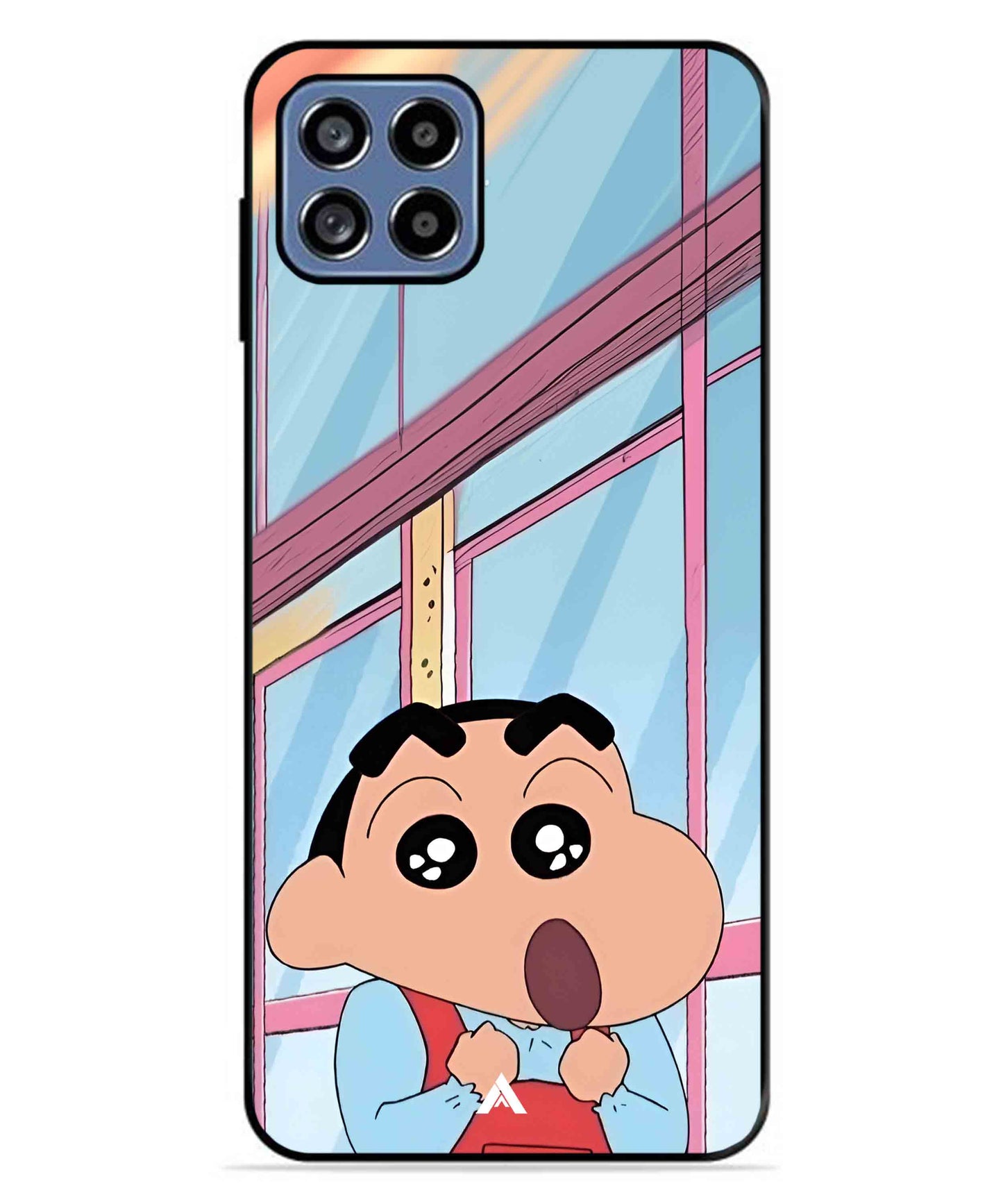 Shinchan Oouo Metal Back Cover Phone Case for Samsung Galaxy A22 5G