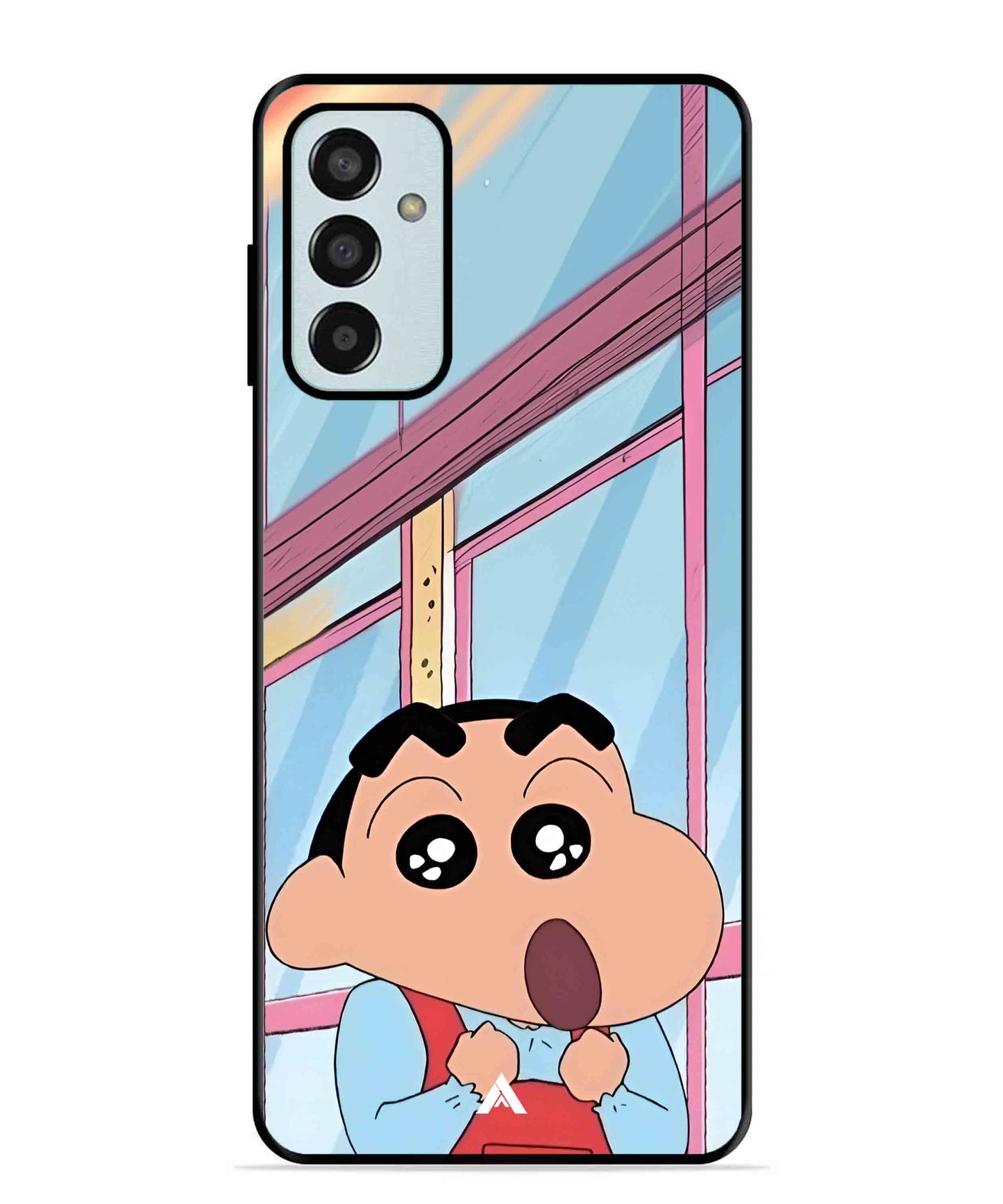 Shinchan Oouo Metal Back Cover Phone Case for Samsung Galaxy M13 4G