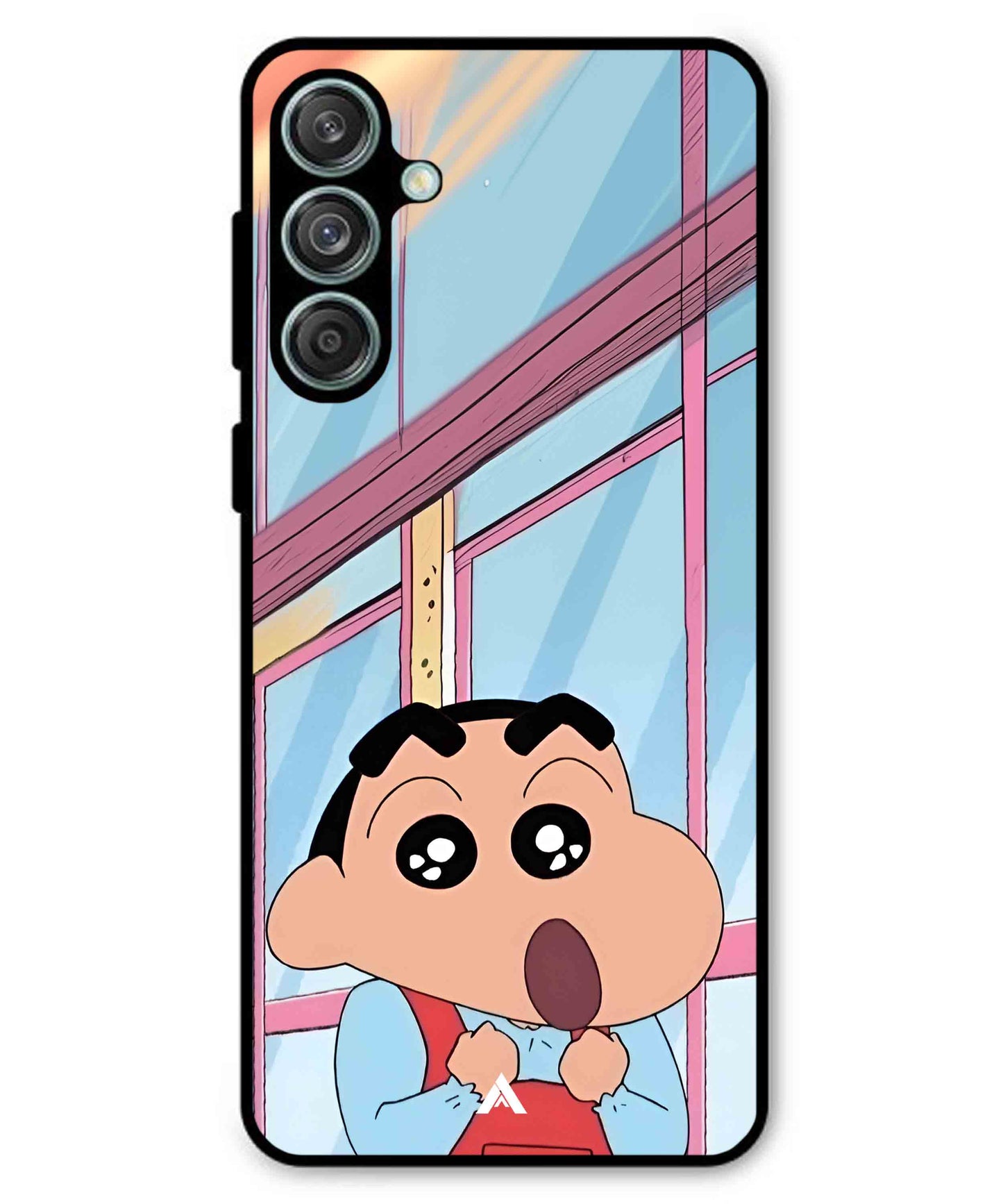 Shinchan Oouo Metal Back Cover Phone Case for Samsung Galaxy M55