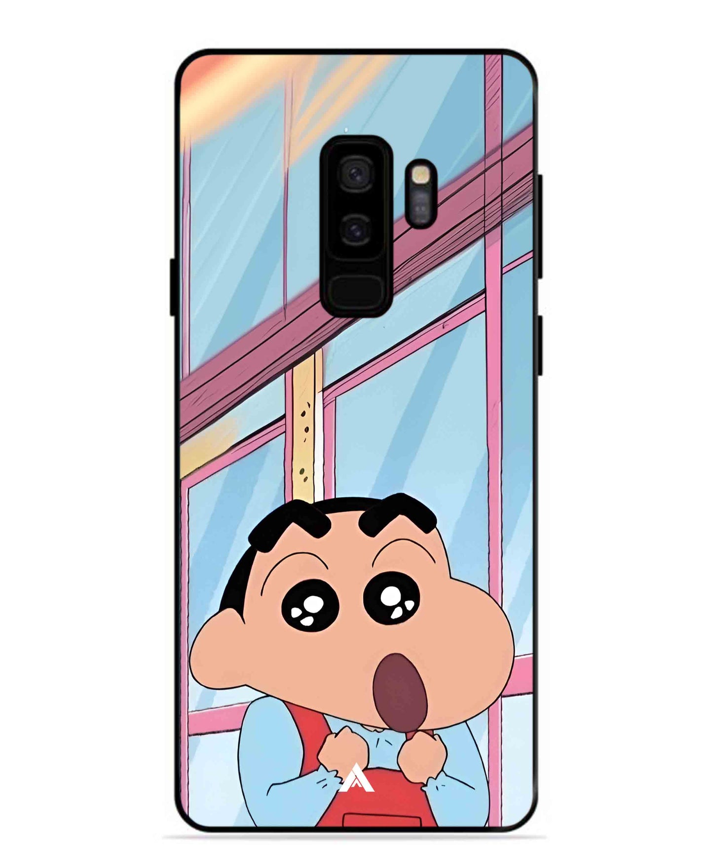 Shinchan Oouo Metal Back Cover Phone Case for Samsung Galaxy S9 Plus