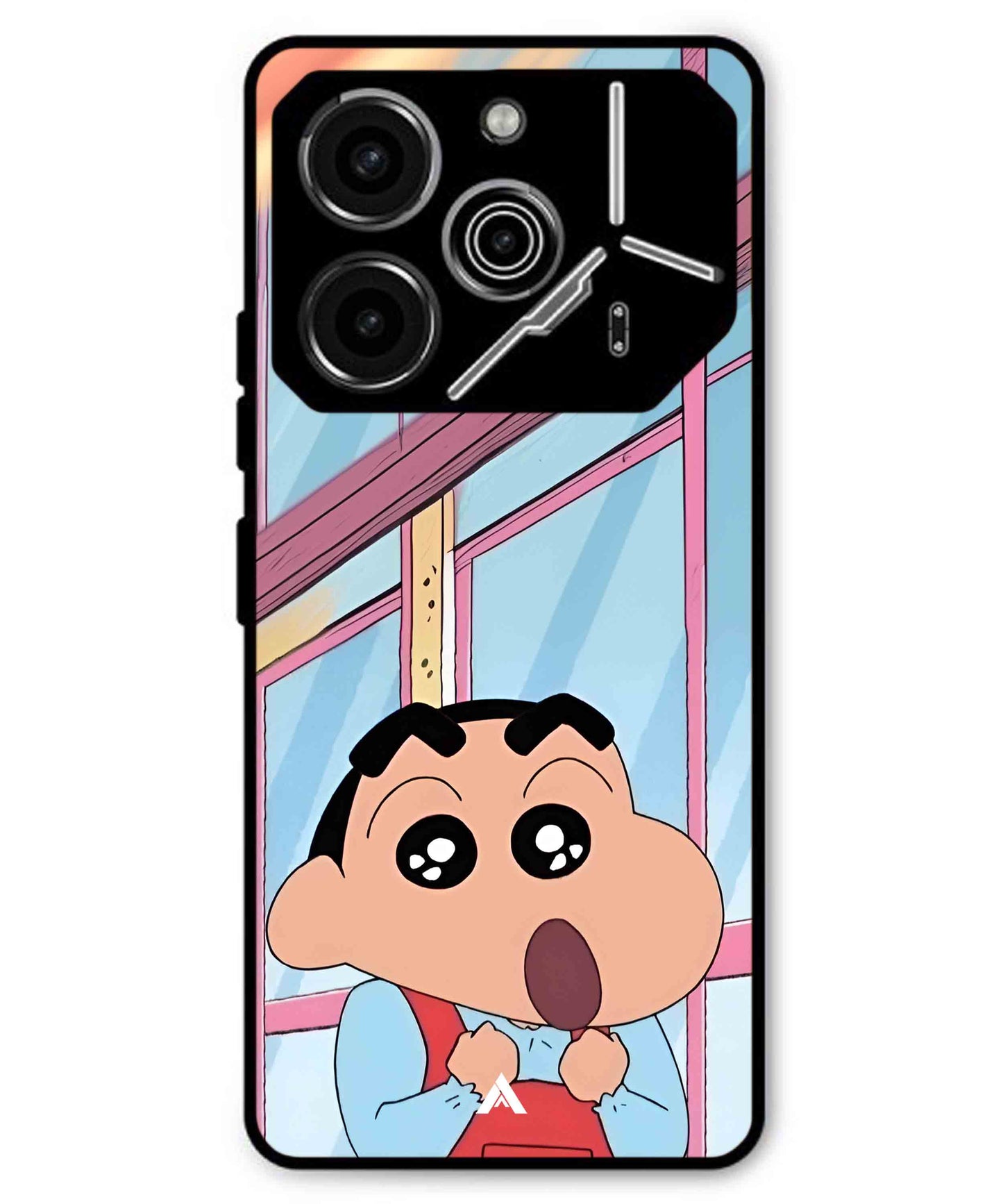 Shinchan Oouo Metal Back Cover Phone Case for Tecno Pova 6