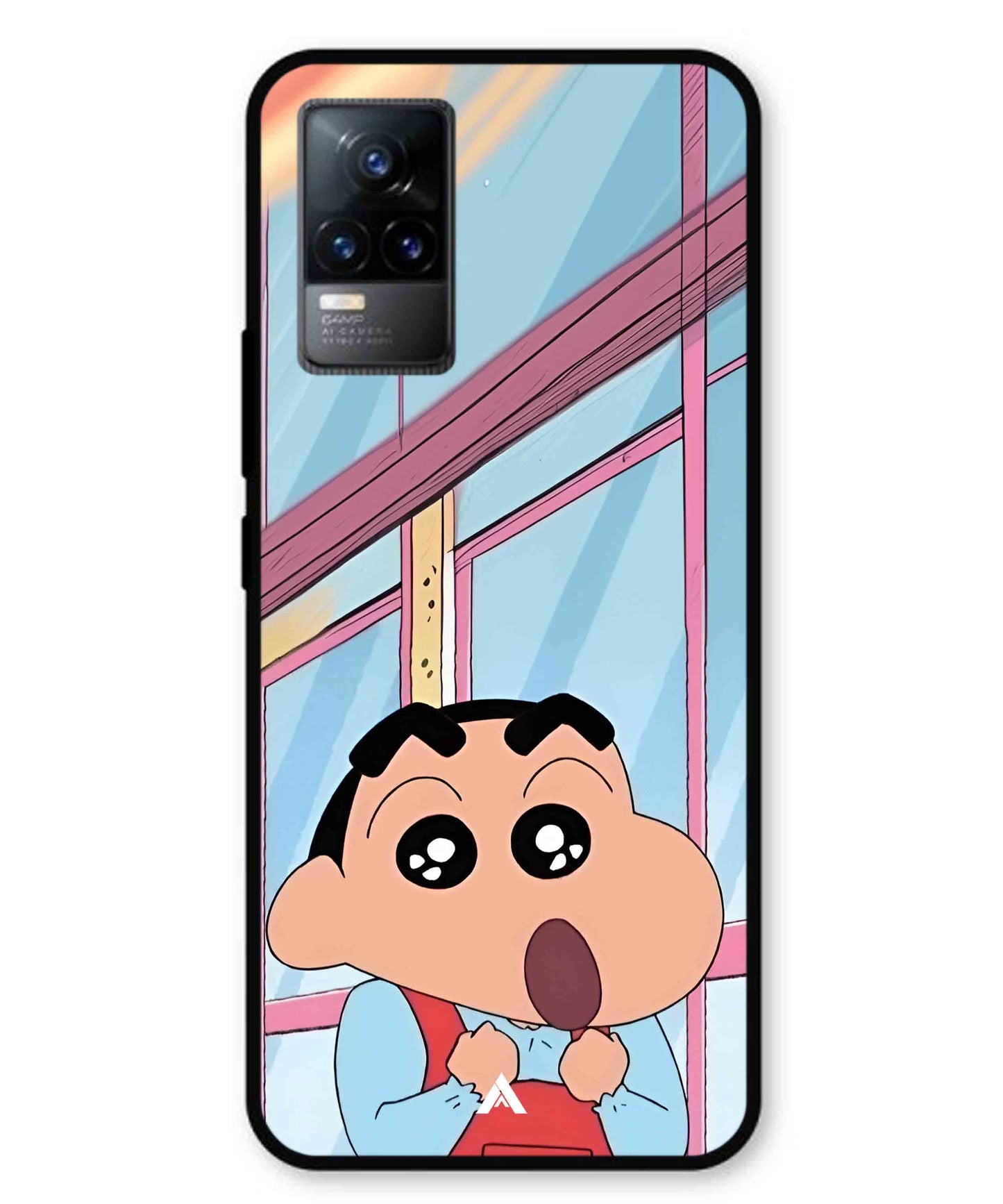Shinchan Oouo Metal Back Cover Phone Case for Vivo v21e 4G
