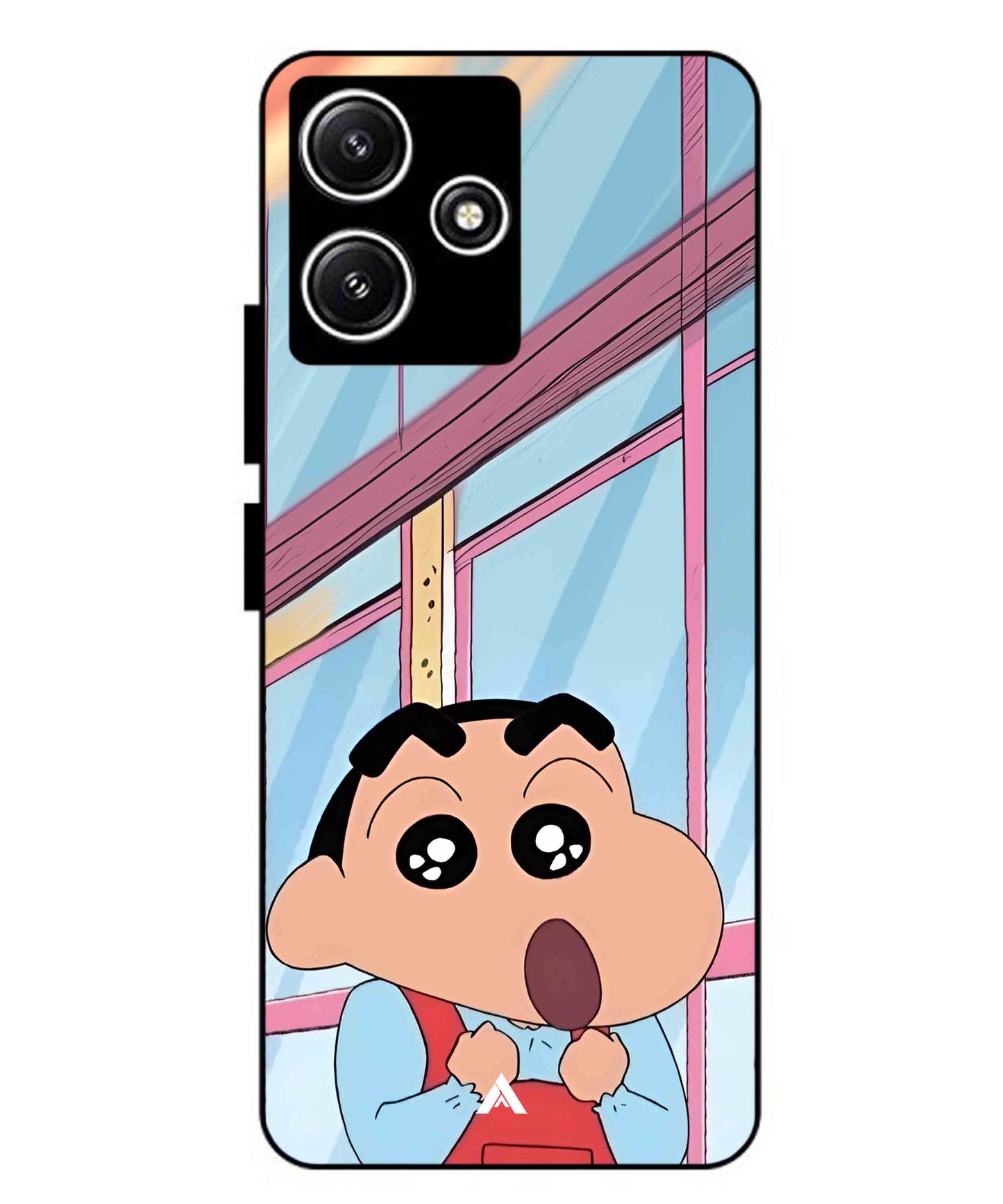 Shinchan Oouo Metal Back Cover Phone Case for Xiaomi Redmi 12 5G