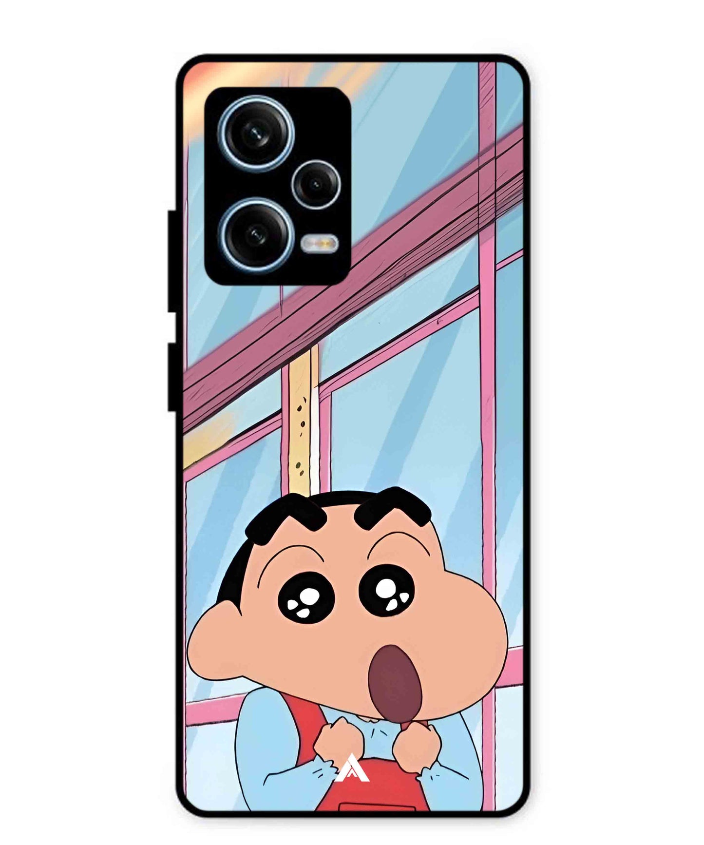Shinchan Oouo Metal Back Cover Phone Case for Xiaomi Redmi Note 12 Pro Plus