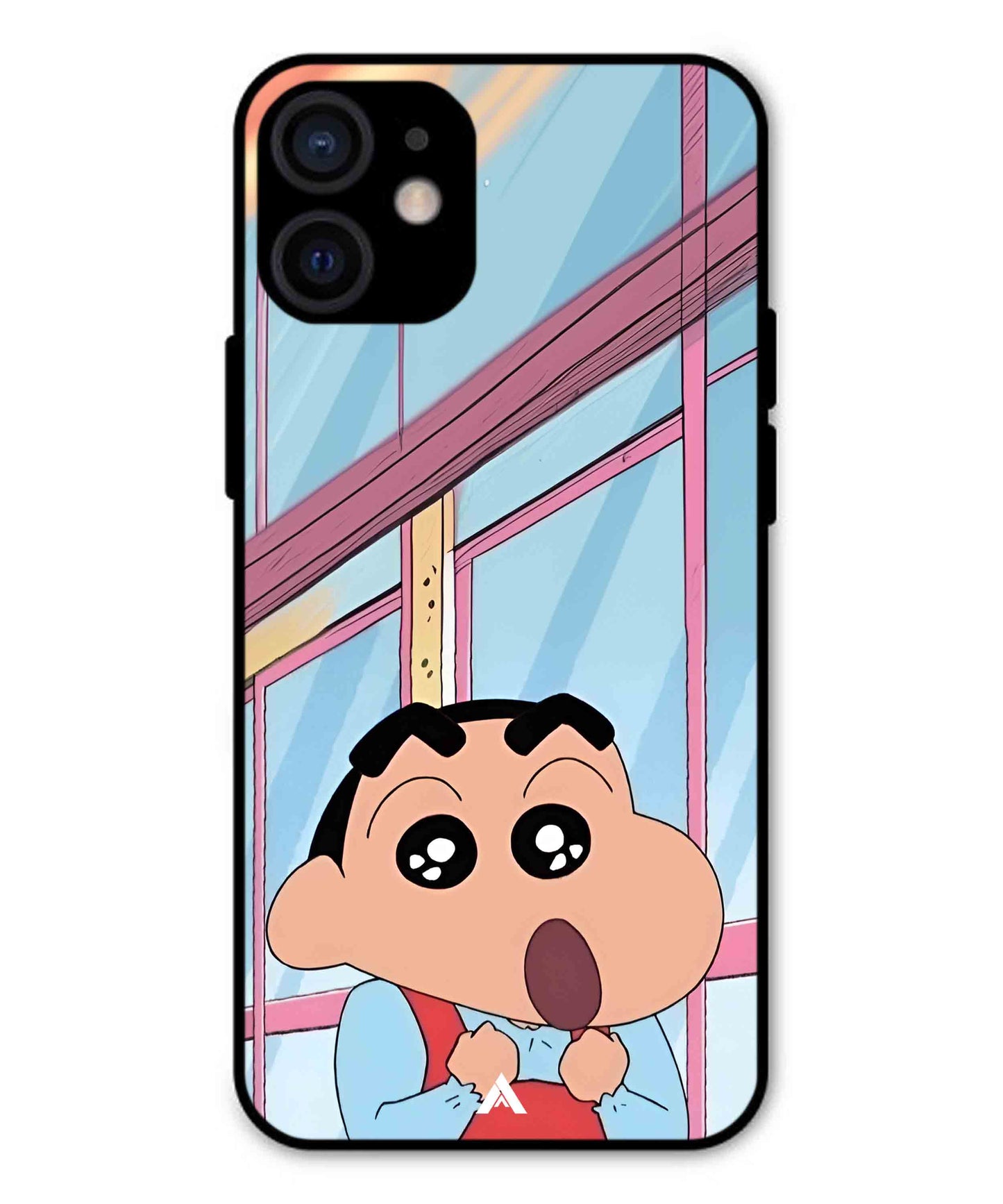Shinchan Oouo Metal Back Cover Phone Case for iPhone 12 Mini