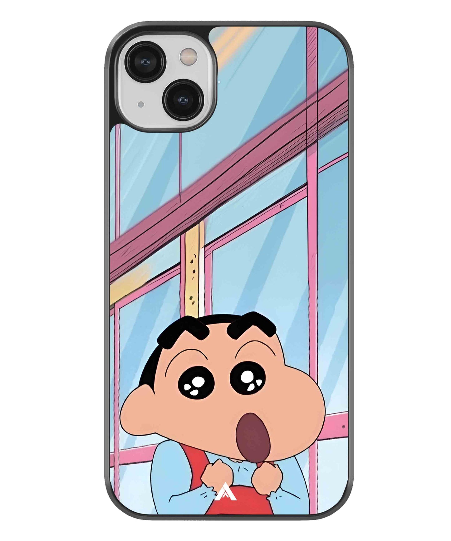 Shinchan Oouo Metal Back Cover Phone Case for iPhone 13