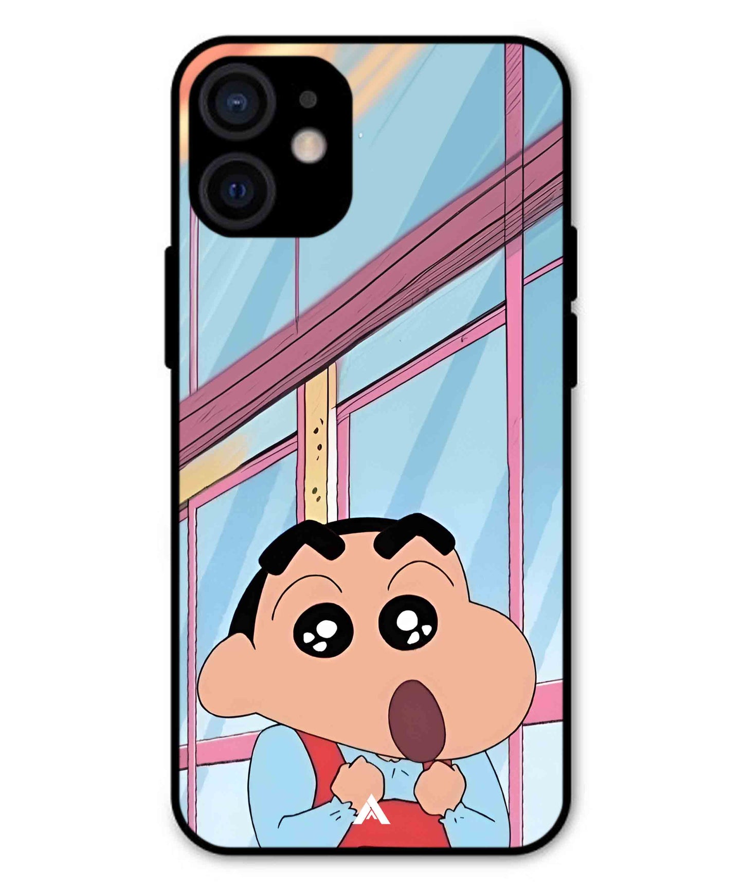 Shinchan Oouo Metal Back Cover Phone Case for iPhone 13 Mini
