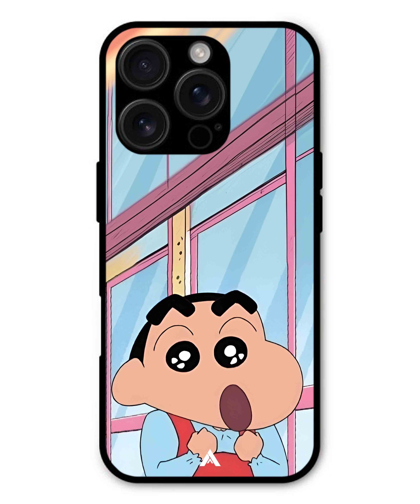 Shinchan Oouo Metal Back Cover Phone Case for iPhone 13 Pro