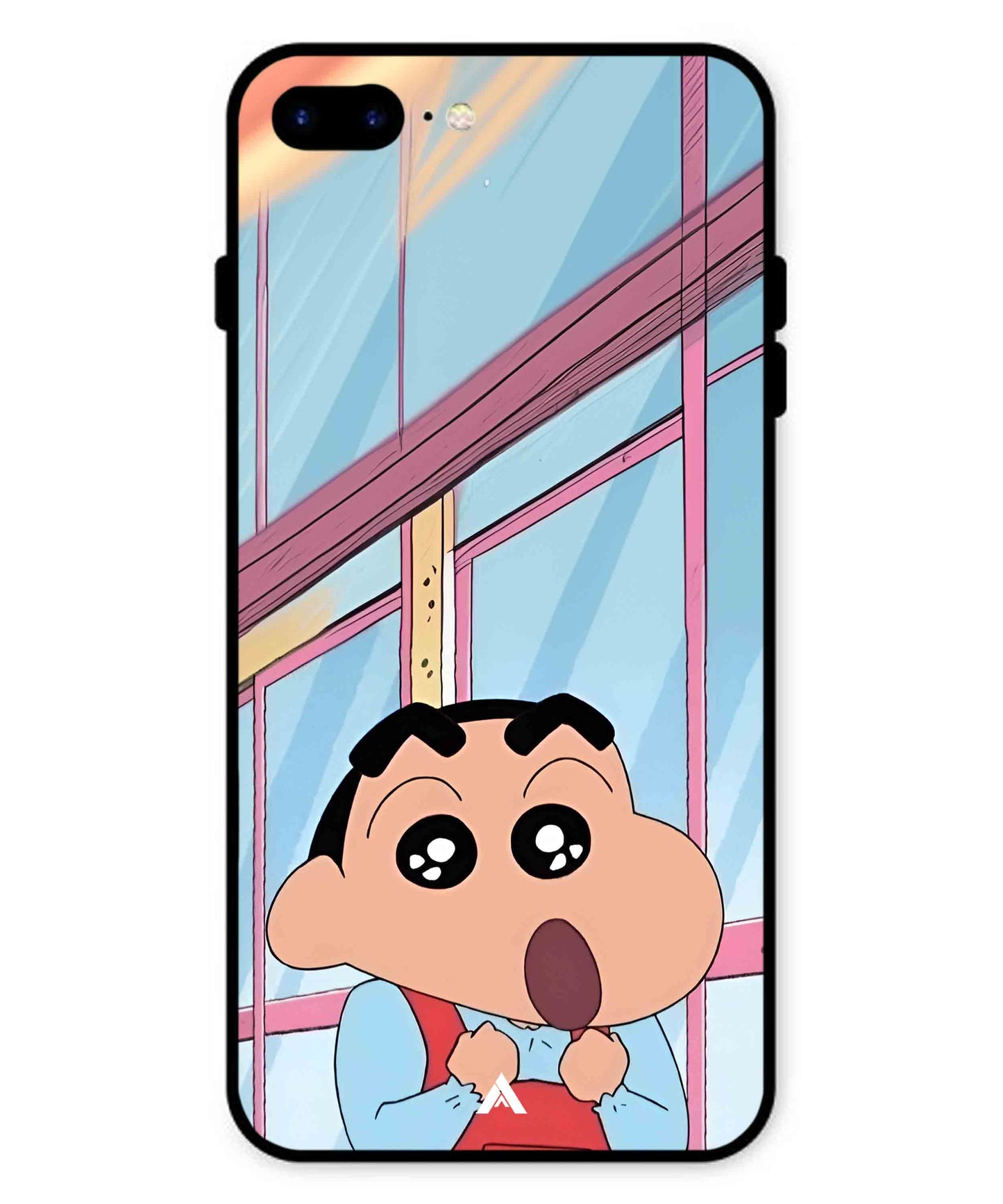 Shinchan Oouo Metal Back Cover Phone Case for iPhone 8 Plus