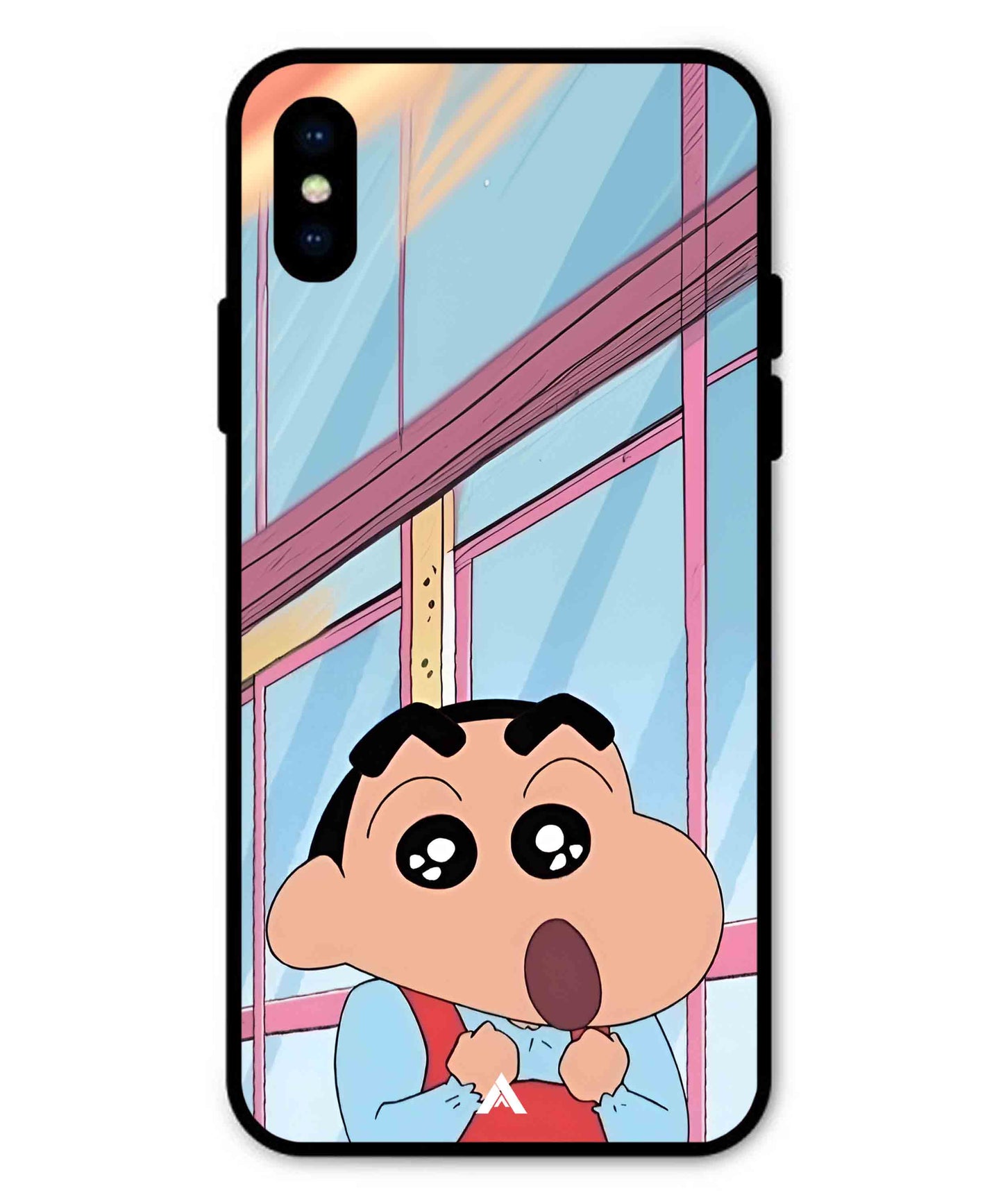 Shinchan Oouo Metal Back Cover Phone Case for iPhone Xs