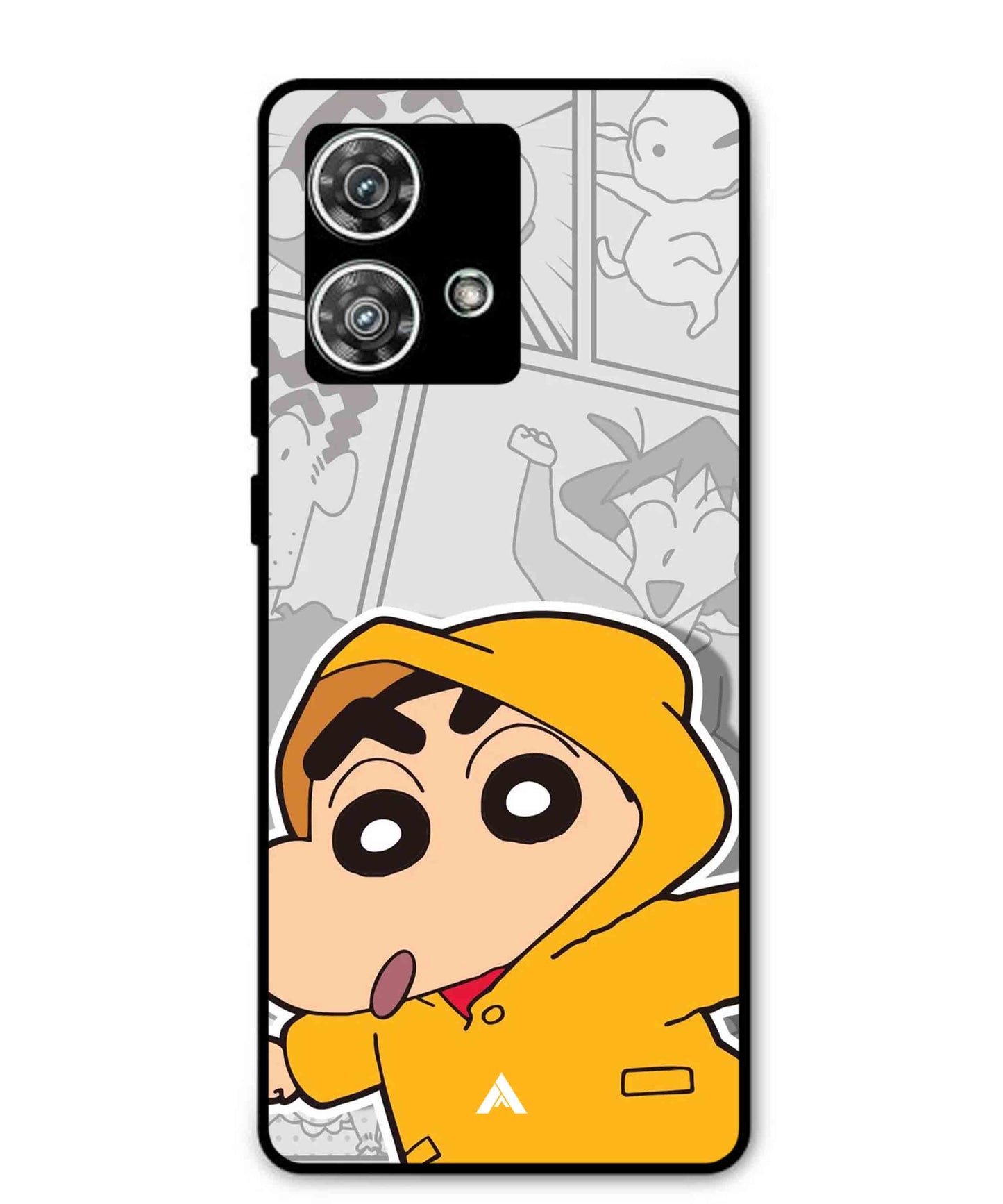 Shinchan Raincoat Metal Back Cover Phone Case for Moto Edge 40 Neo