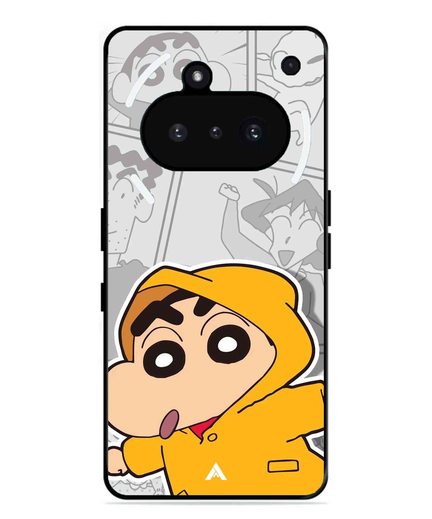 Shinchan Raincoat Metal Back Cover Phone Case for Nothing Phone 3a