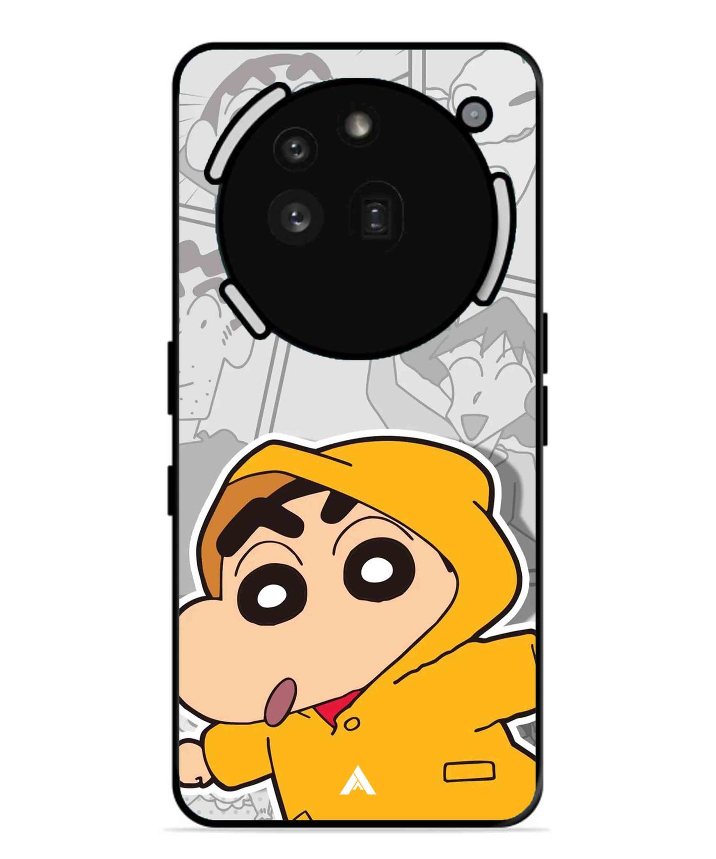 Shinchan Raincoat Metal Back Cover Phone Case for Nothing Phone 3a Pro