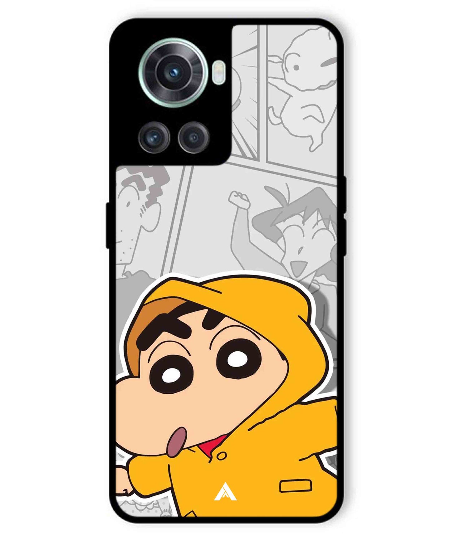Shinchan Raincoat Metal Back Cover Phone Case for Oneplus 10R