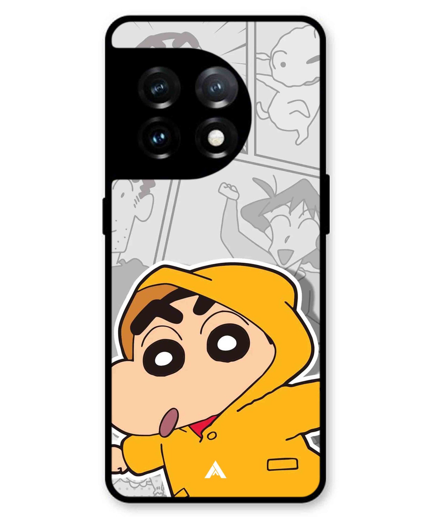 Shinchan Raincoat Metal Back Cover Phone Case for Oneplus 11