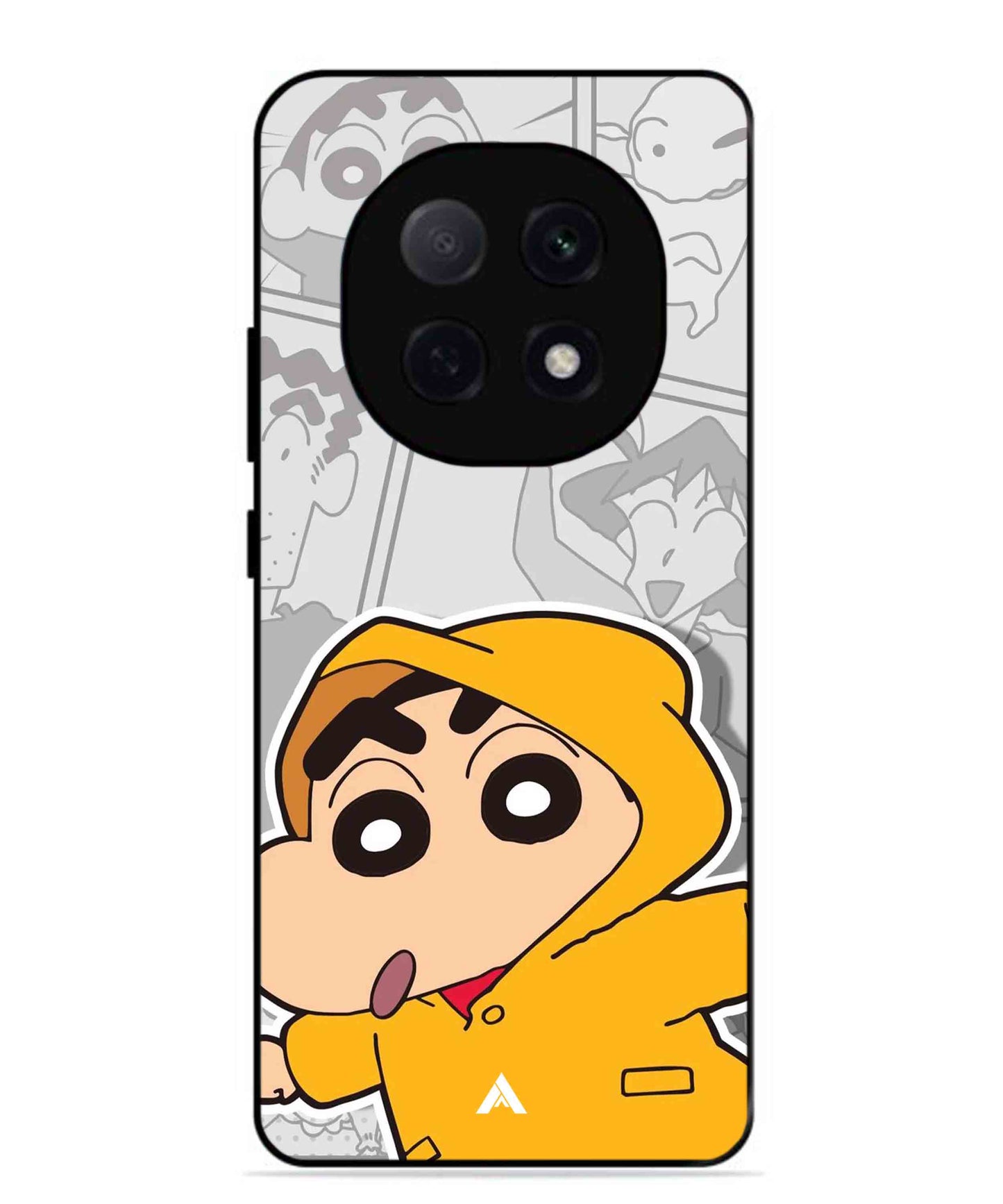 Shinchan Raincoat Metal Back Cover Phone Case for Oppo F29 Pro