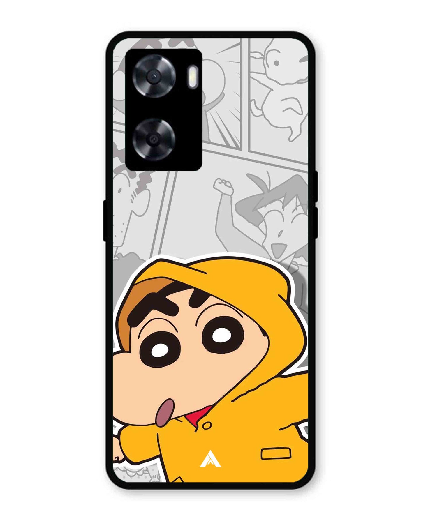 Shinchan Raincoat Metal Back Cover Phone Case for Oppo K10