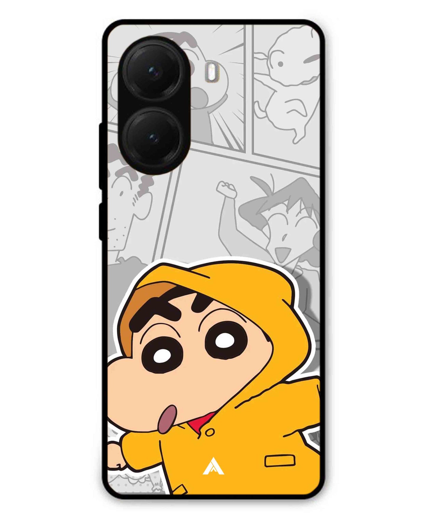 Shinchan Raincoat Metal Back Cover Phone Case for Poco X7 Pro