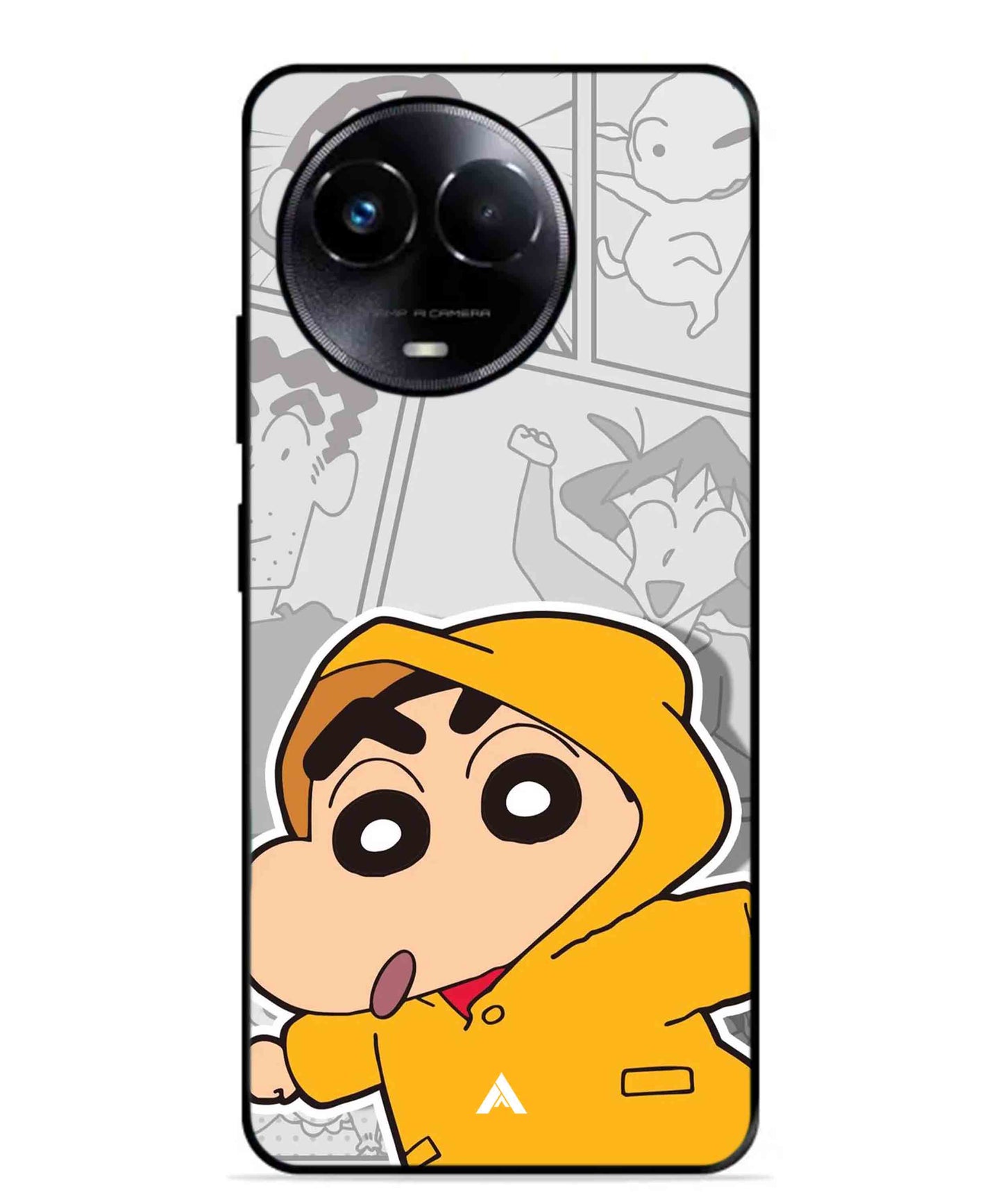 Shinchan Raincoat Metal Back Cover Phone Case for Realme 11X