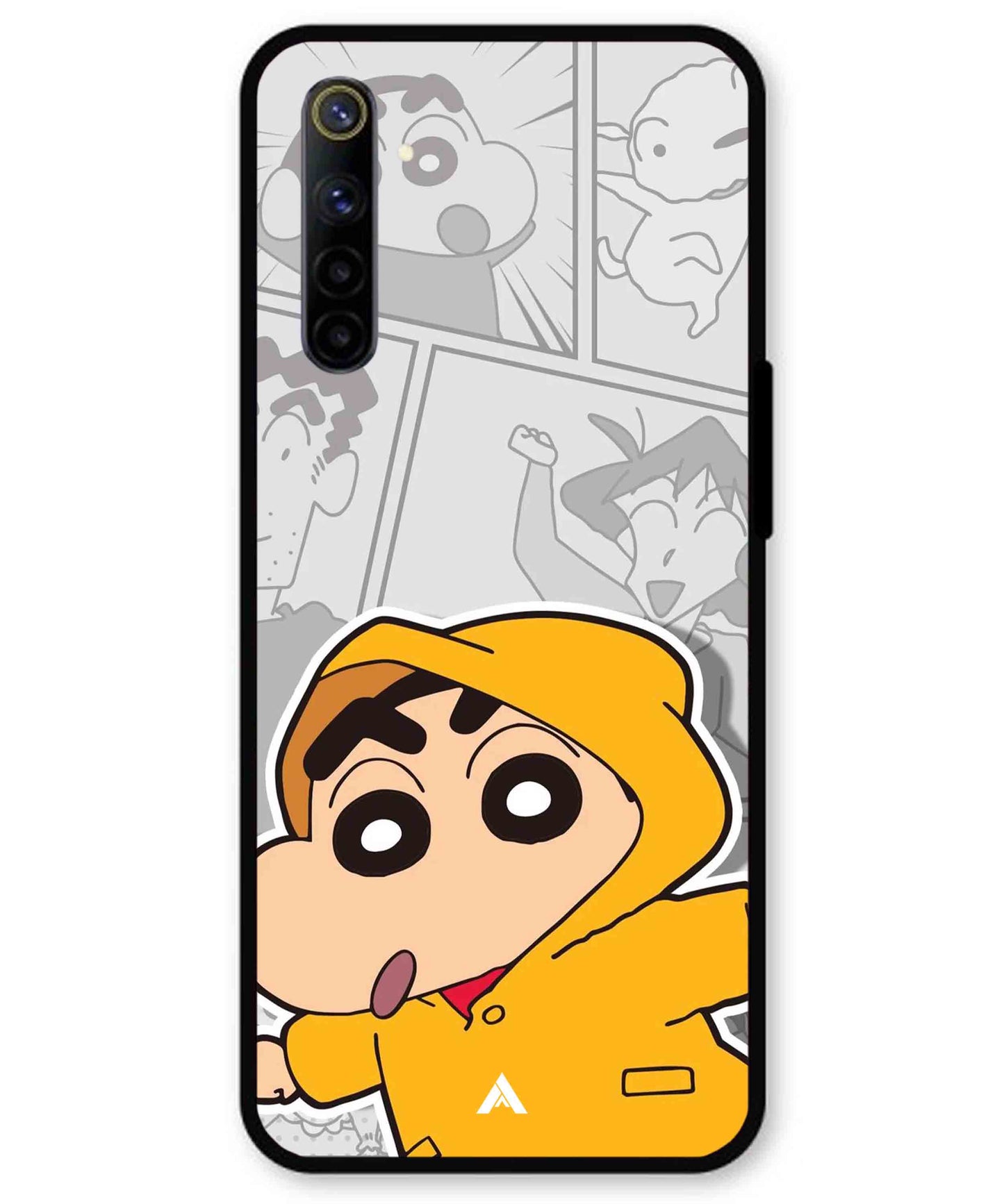 Shinchan Raincoat Metal Back Cover Phone Case for Realme 6i