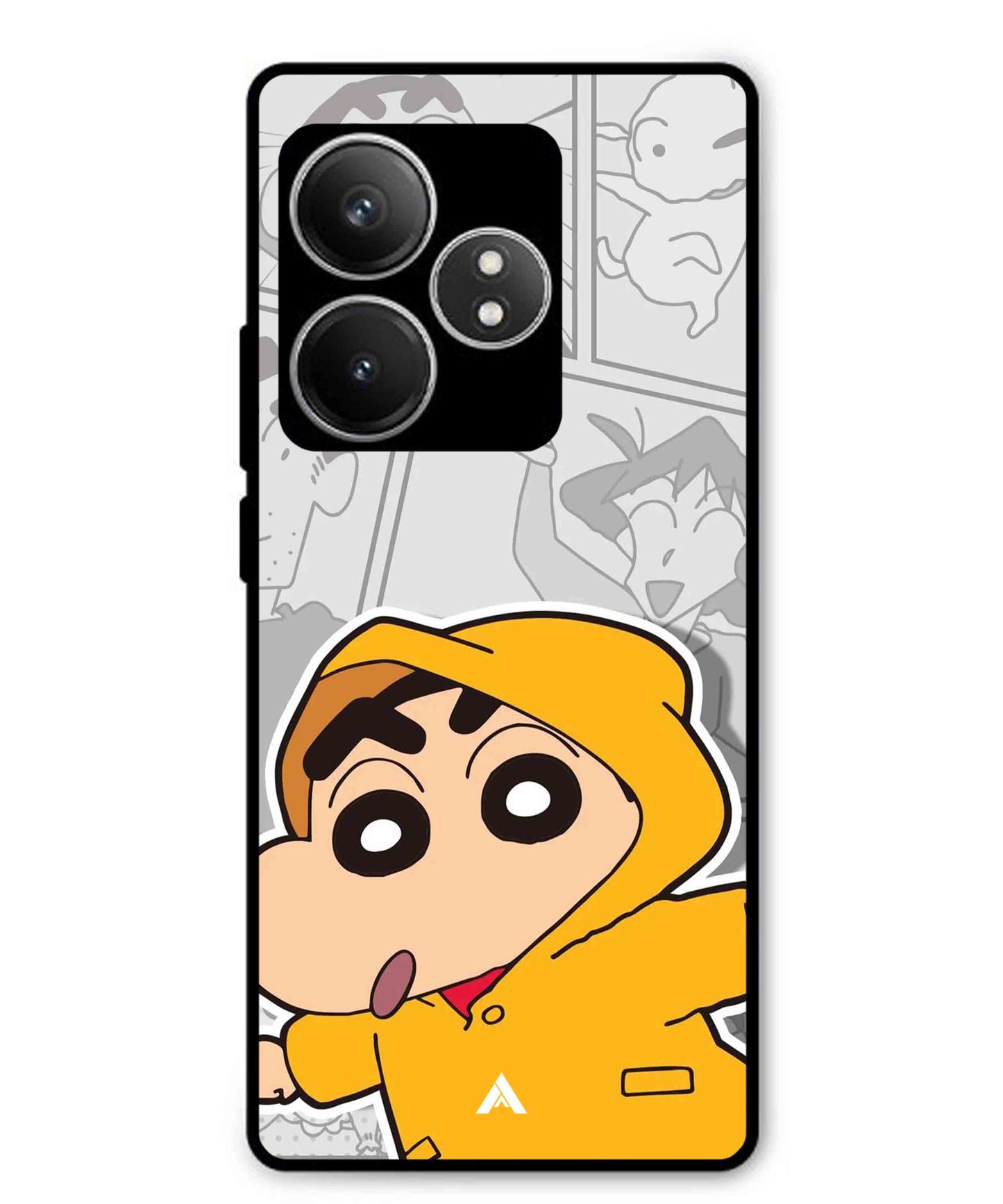 Shinchan Raincoat Metal Back Cover Phone Case for Realme GT 6T
