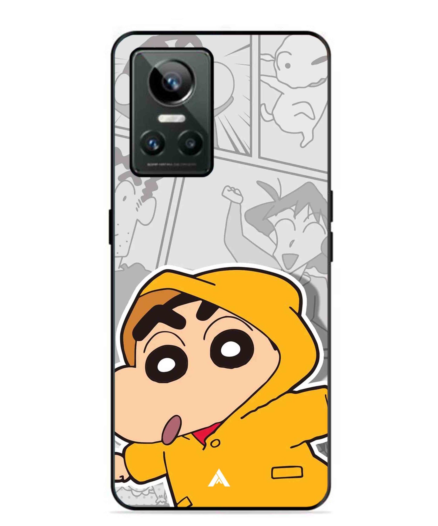 Shinchan Raincoat Metal Back Cover Phone Case for Realme GT Neo 3