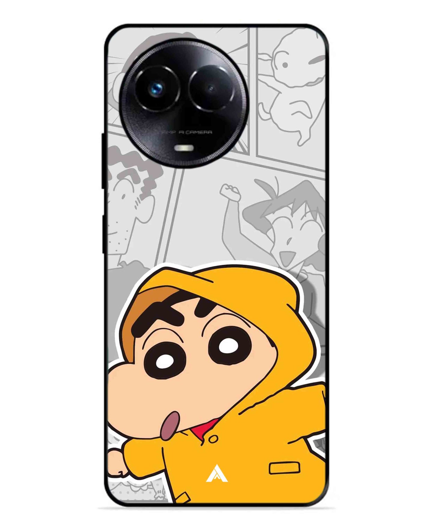 Shinchan Raincoat Metal Back Cover Phone Case for Realme Narzo 60X