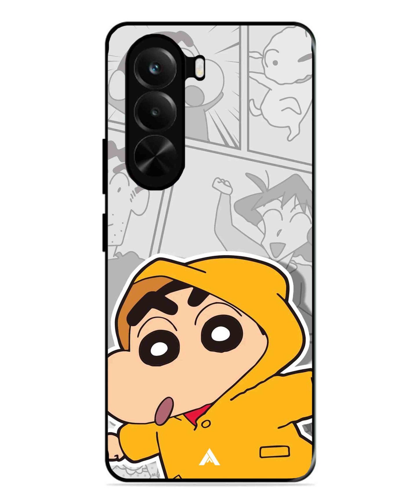 Shinchan Raincoat Metal Back Cover Phone Case for Realme P4X