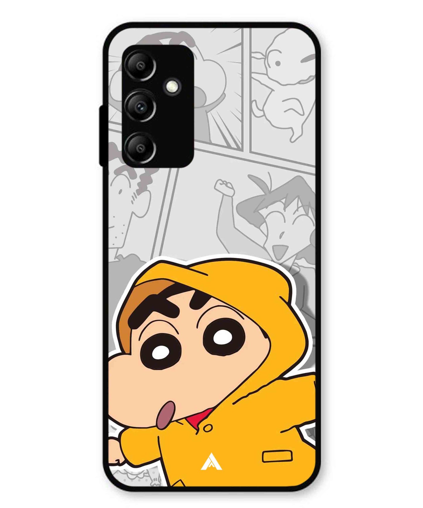 Shinchan Raincoat Metal Back Cover Phone Case for Samsung Galaxy A14 5G
