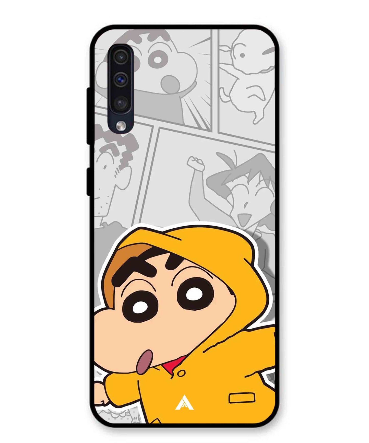 Shinchan Raincoat Metal Back Cover Phone Case for Samsung Galaxy A50