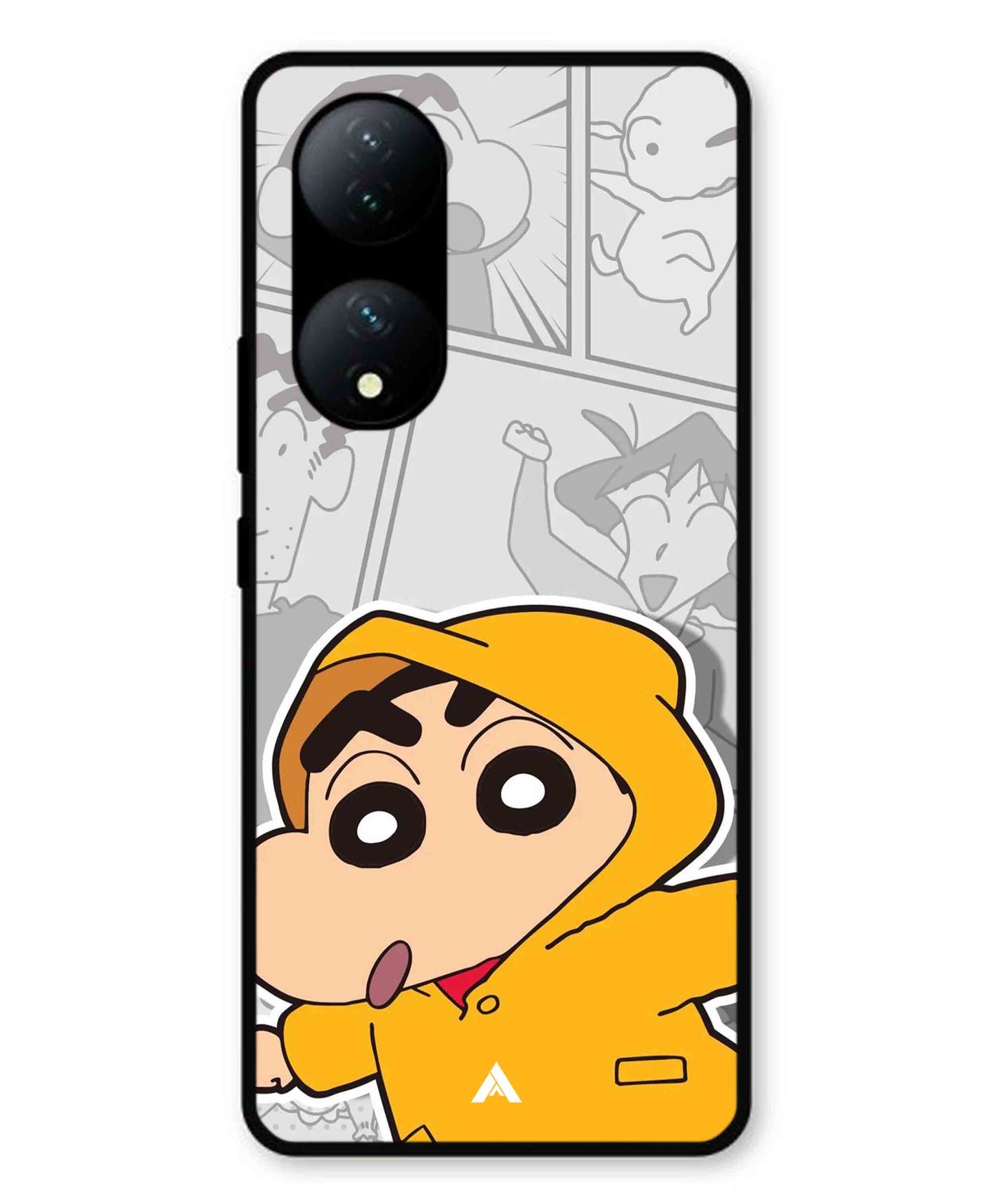 Shinchan Raincoat Metal Back Cover Phone Case for Vivo T2