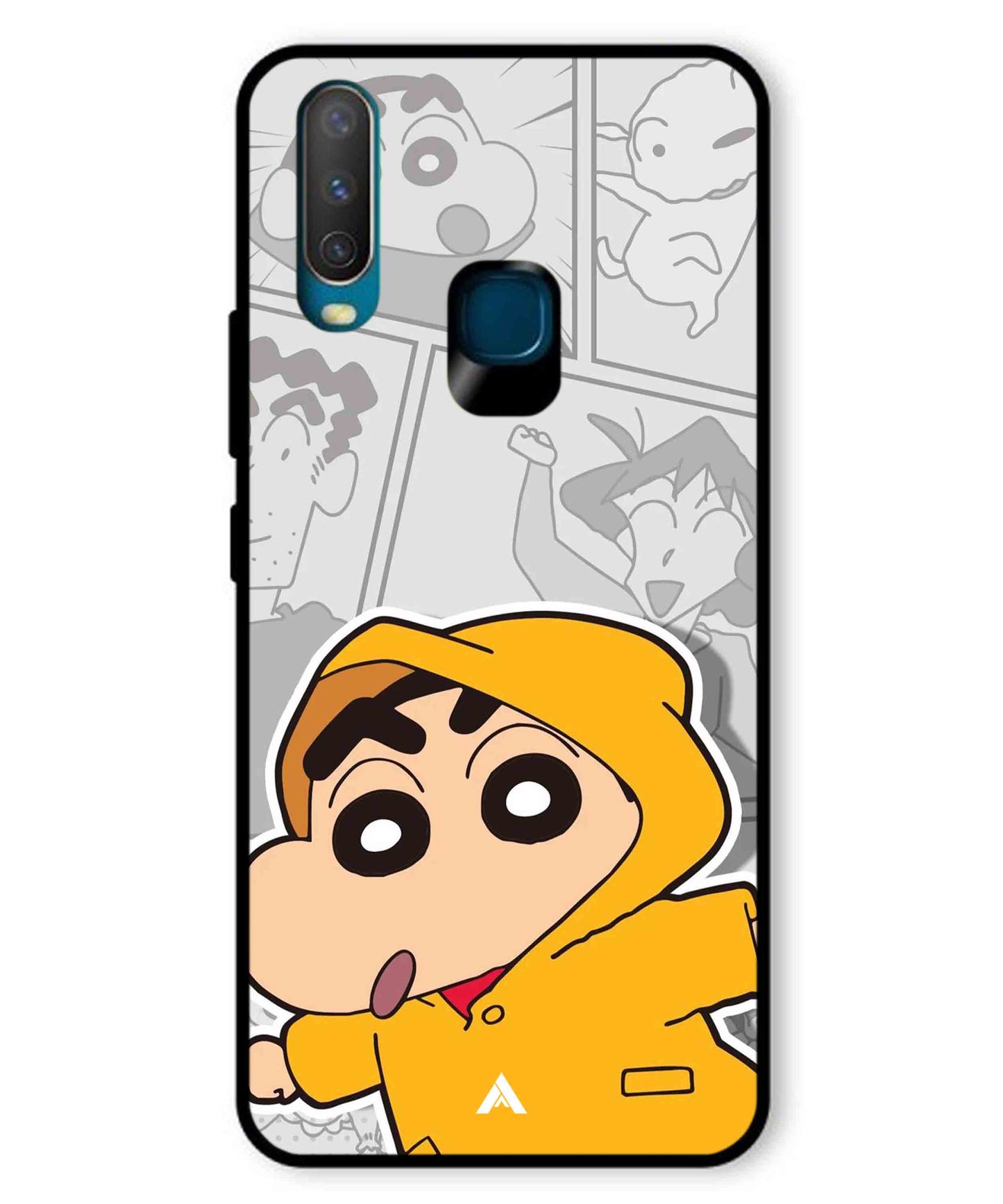 Shinchan Raincoat Metal Back Cover Phone Case for Vivo Y17
