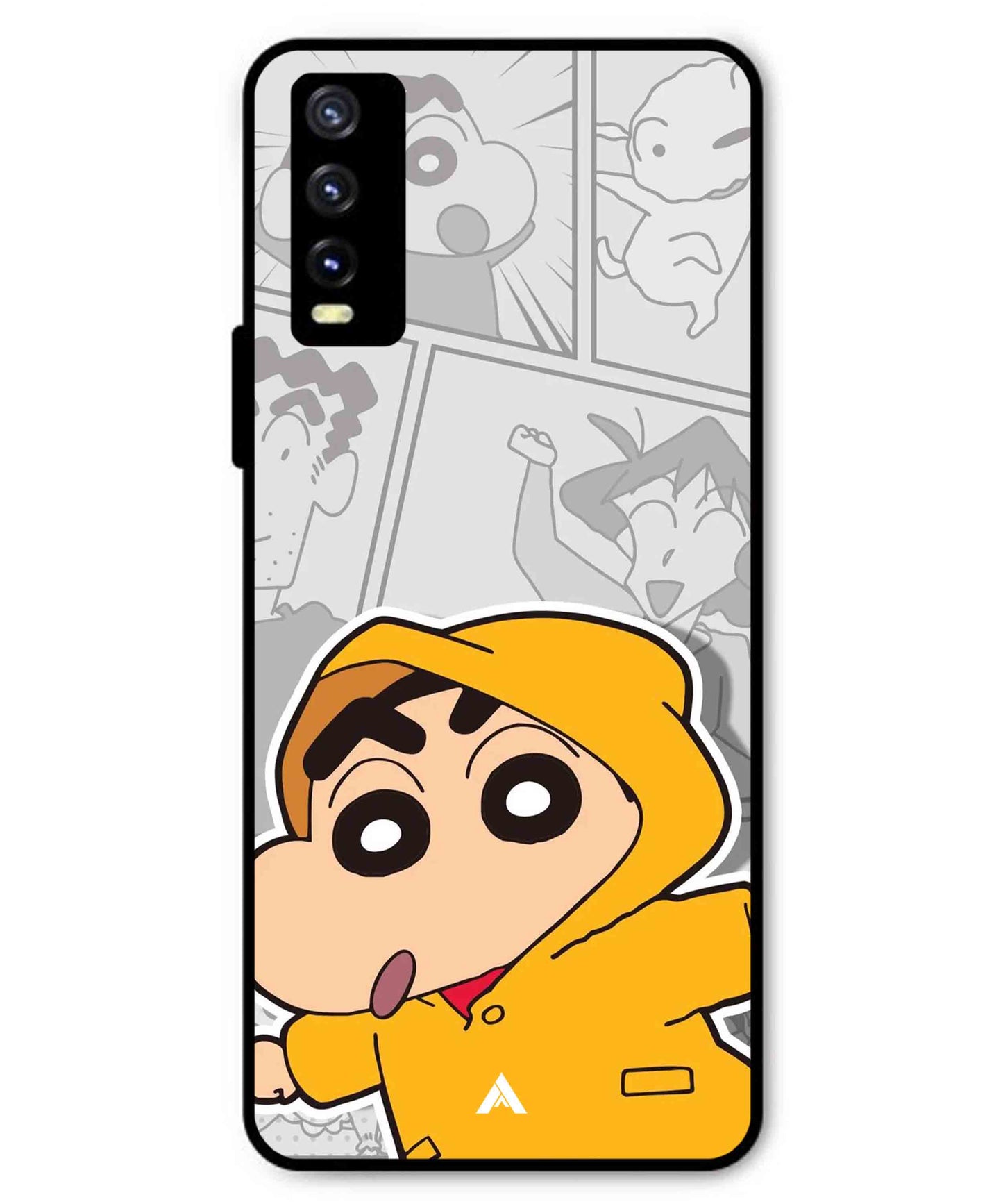 Shinchan Raincoat Metal Back Cover Phone Case for Vivo Y20a