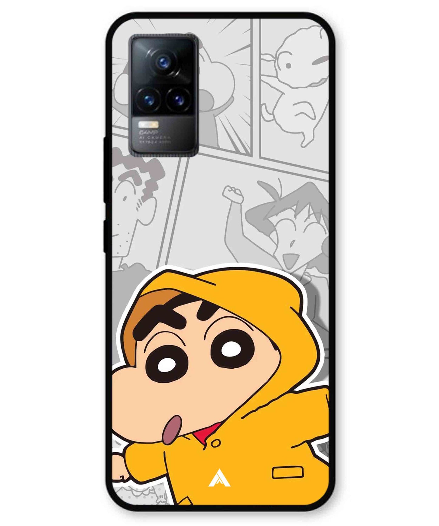 Shinchan Raincoat Metal Back Cover Phone Case for Vivo Y73