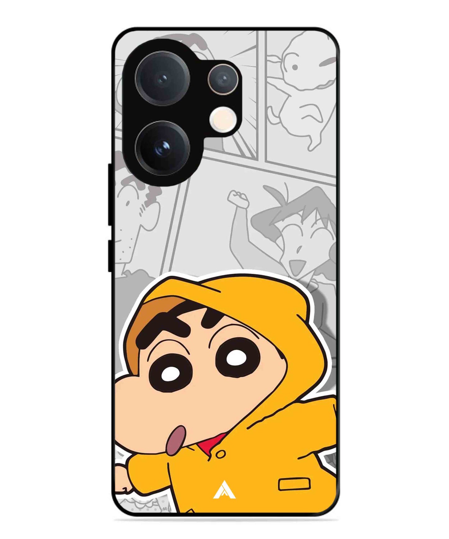 Shinchan Raincoat Metal Back Cover Phone Case for Vivo v60