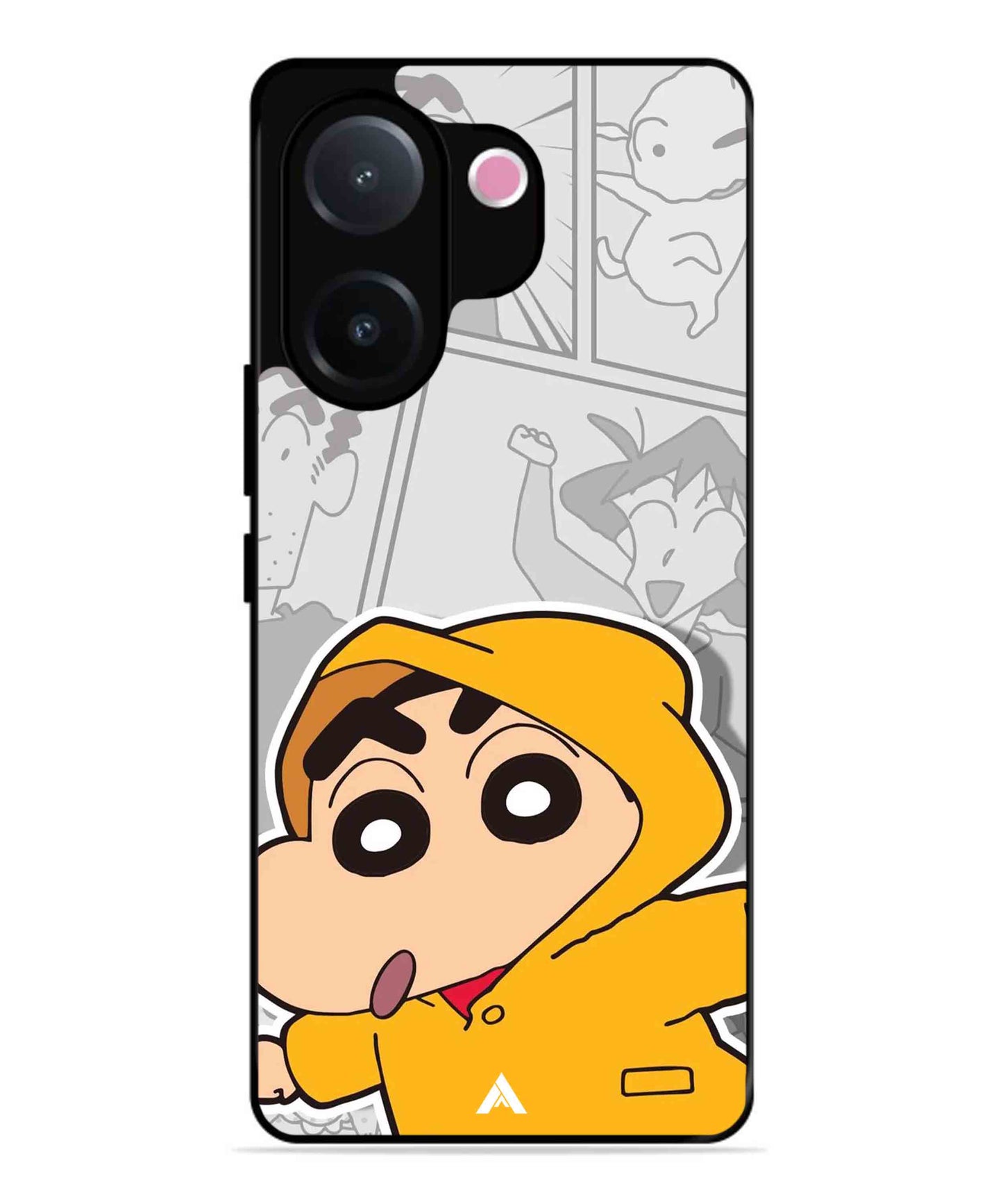 Shinchan Raincoat Metal Back Cover Phone Case for Vivo v60e