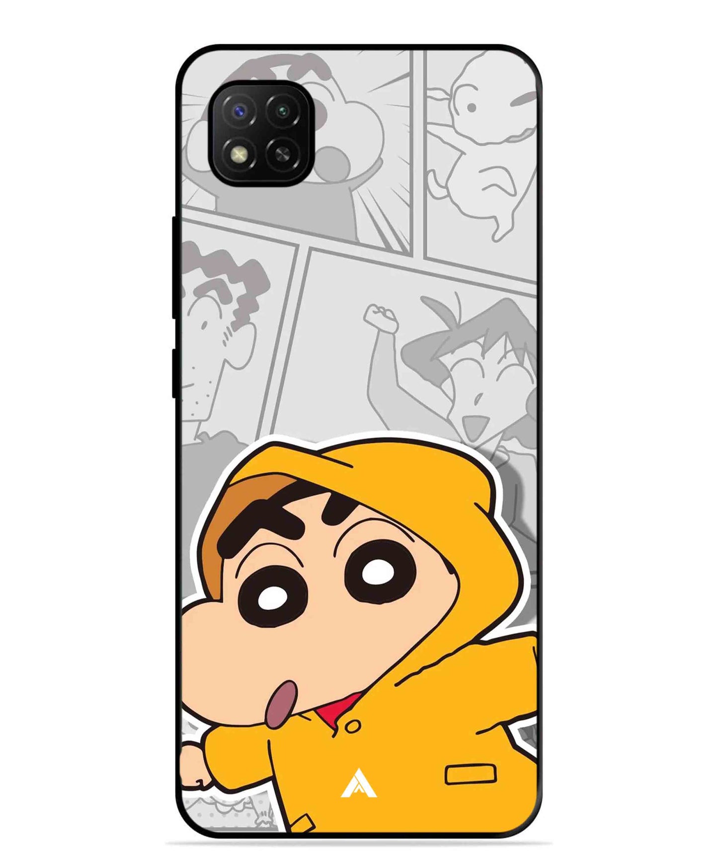 Shinchan Raincoat Metal Back Cover Phone Case for Xiaomi Redmi 9C