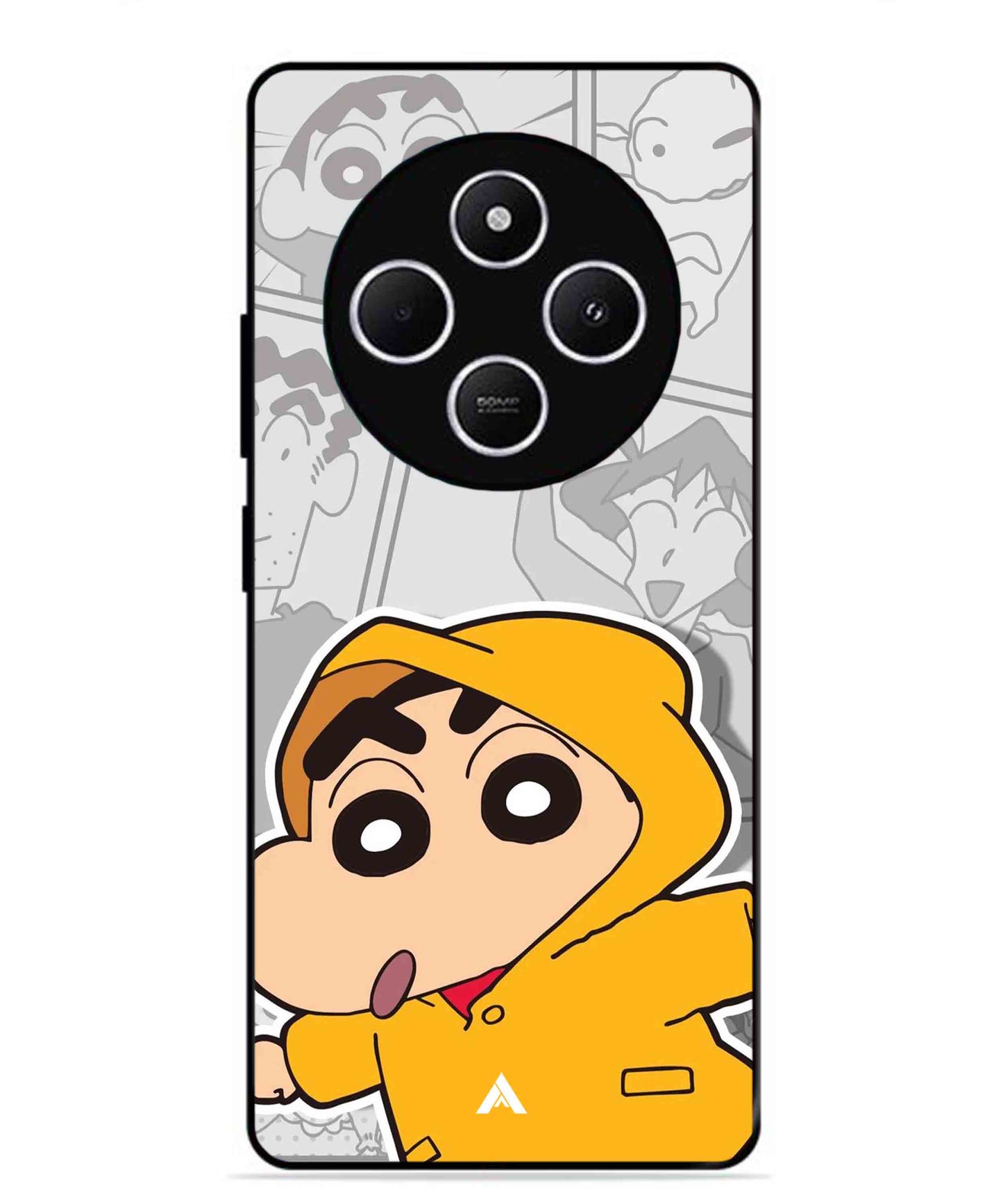 Shinchan Raincoat Metal Back Cover Phone Case for Xiaomi Redmi A4