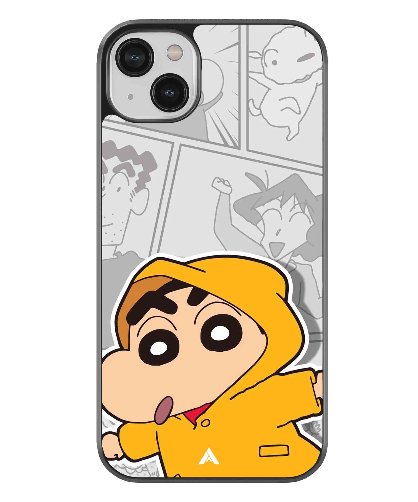 Shinchan Raincoat Metal Back Cover Phone Case for iPhone 13