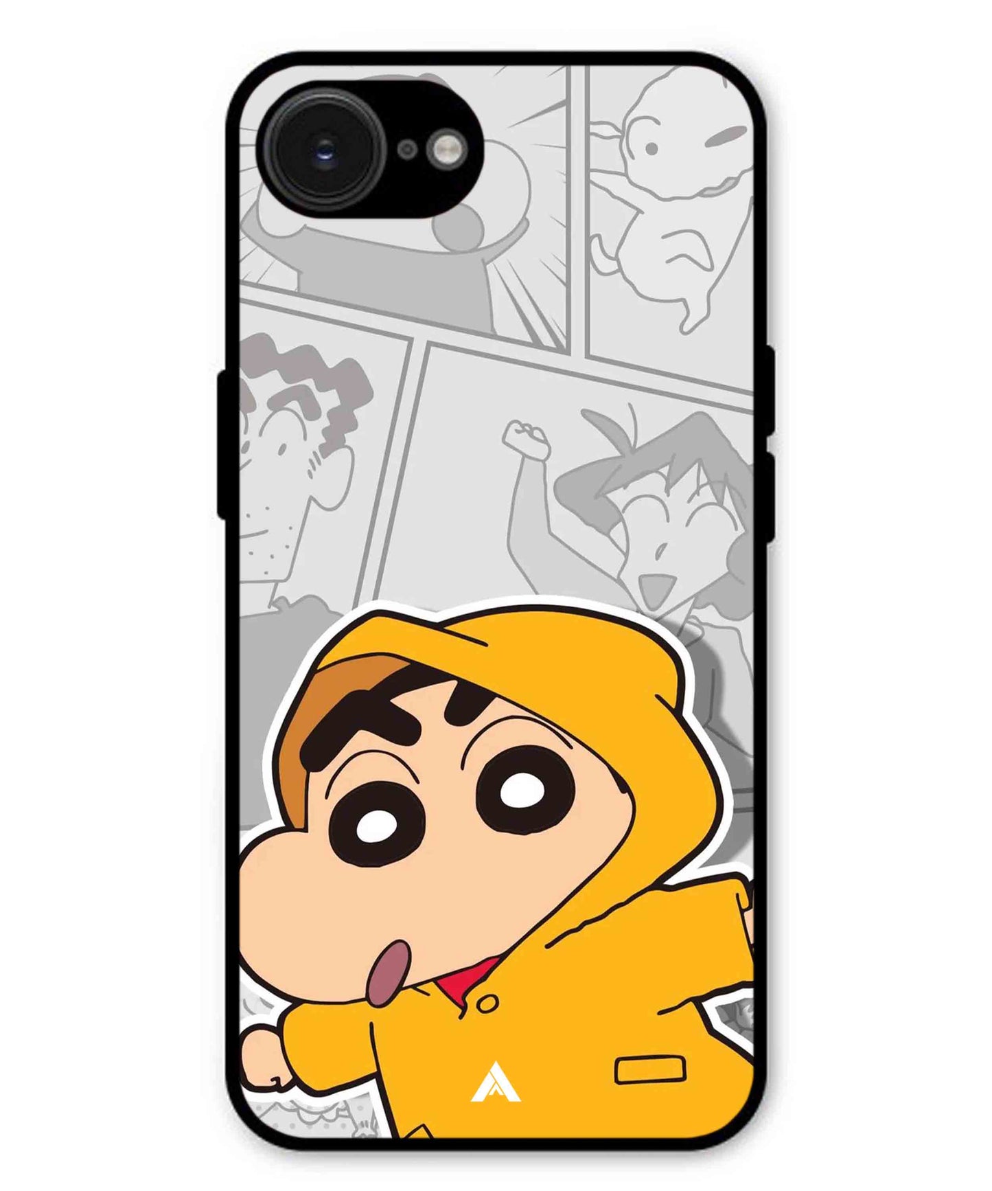 Shinchan Raincoat Metal Back Cover Phone Case for iPhone 16e