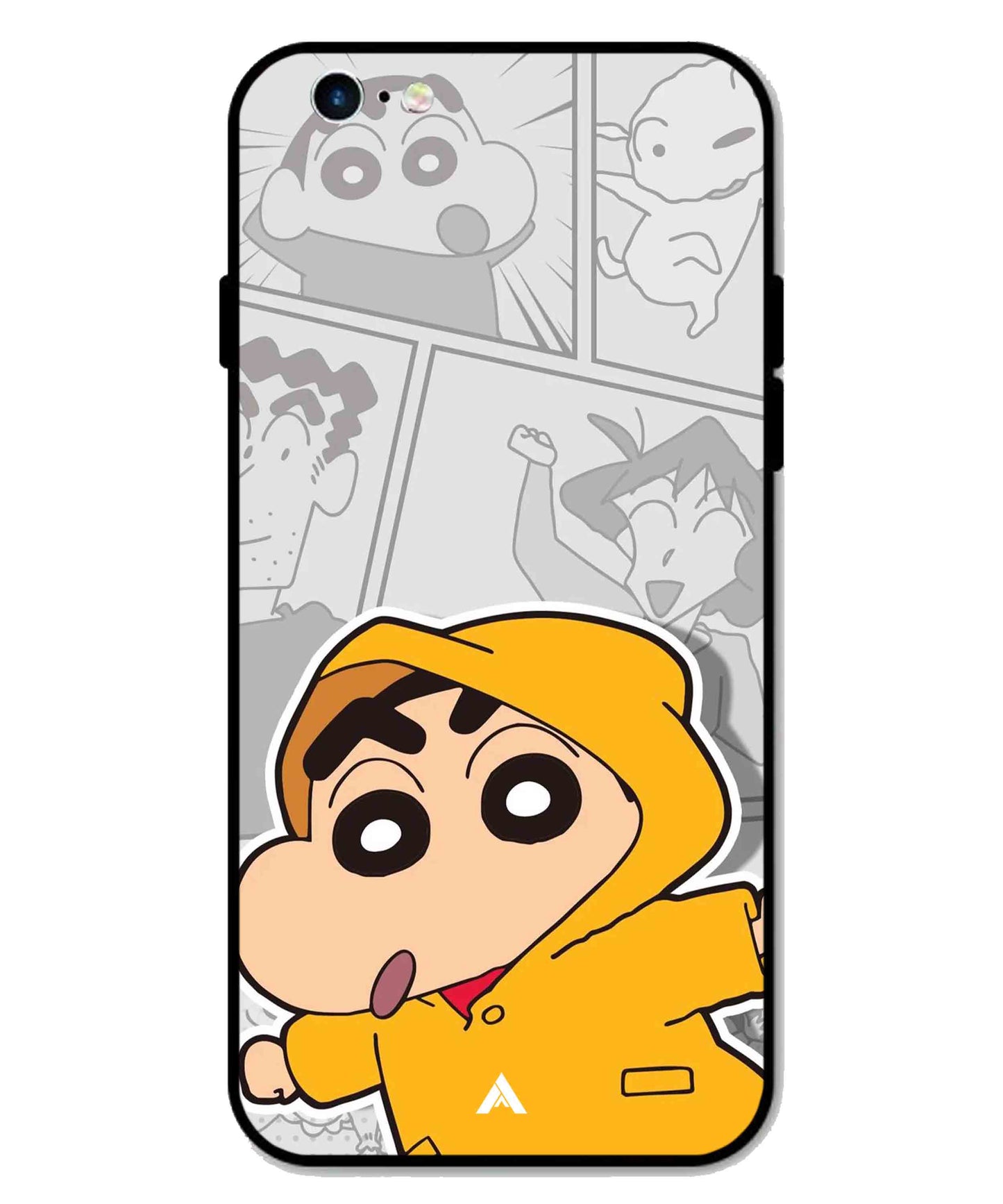Shinchan Raincoat Metal Back Cover Phone Case for iPhone 6