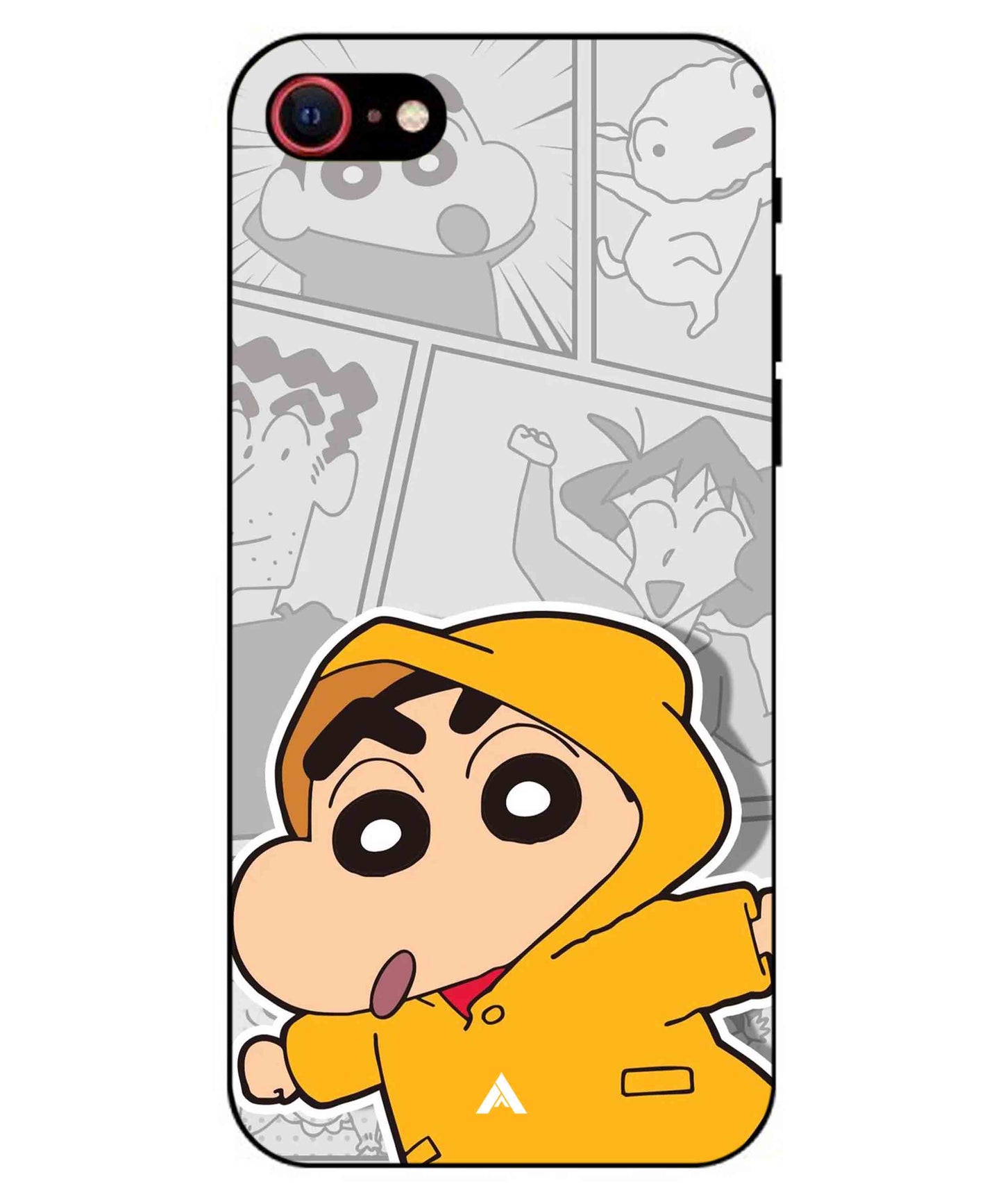 Shinchan Raincoat Metal Back Cover Phone Case for iPhone 8