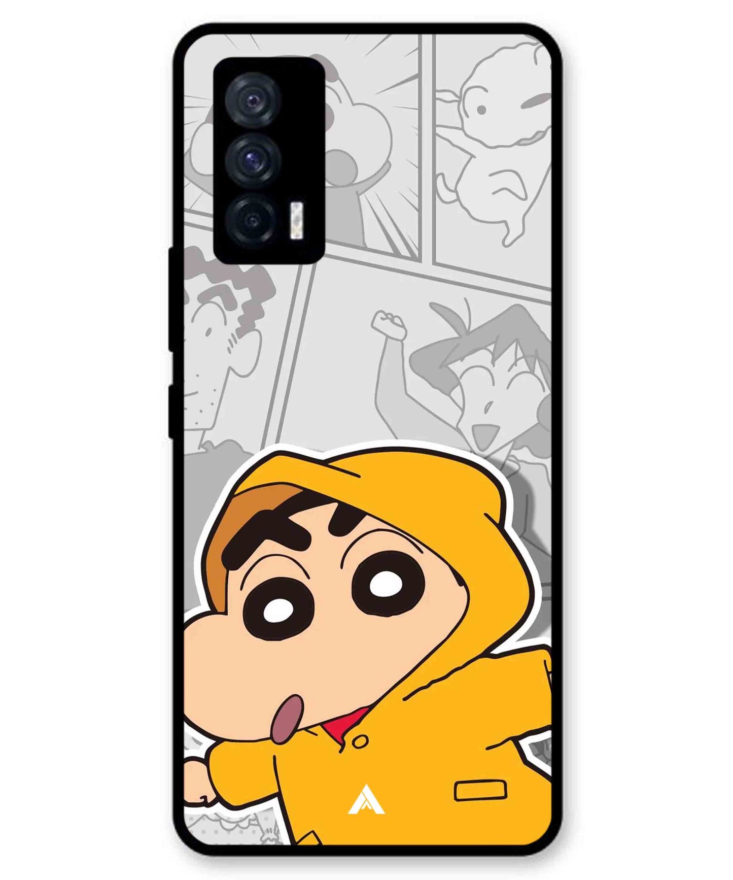 Shinchan Raincoat Metal Back Cover Phone Case for iQOO Neo 5