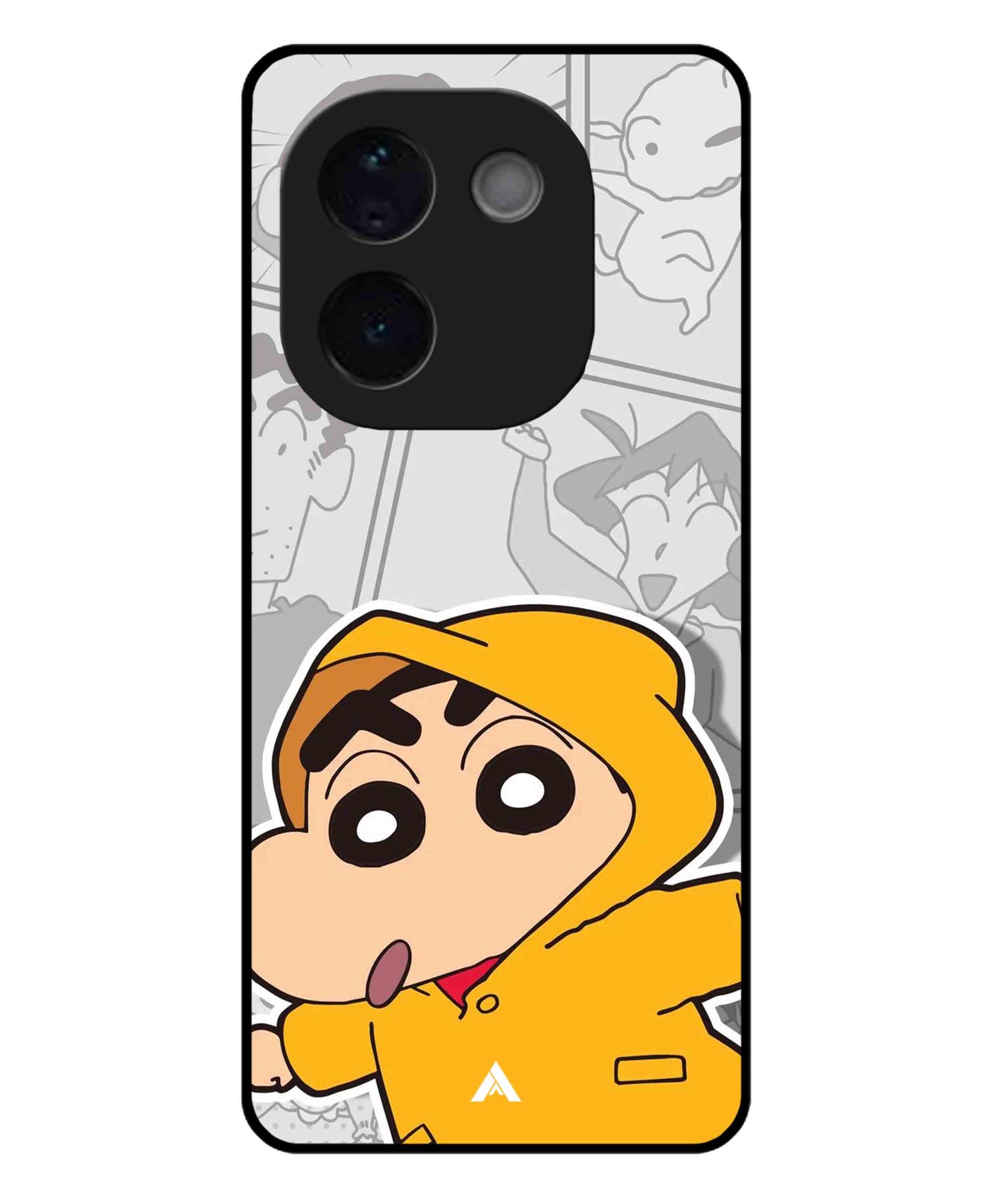 Shinchan Raincoat Metal Back Cover Phone Case for iQOO Z9s Pro