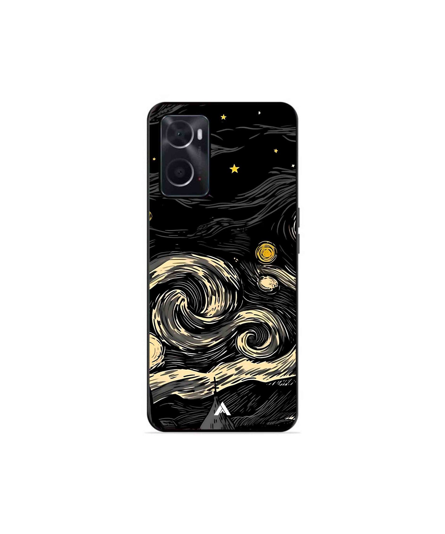 Starry Night Metal Back Cover Phone Case for Oppo A76
