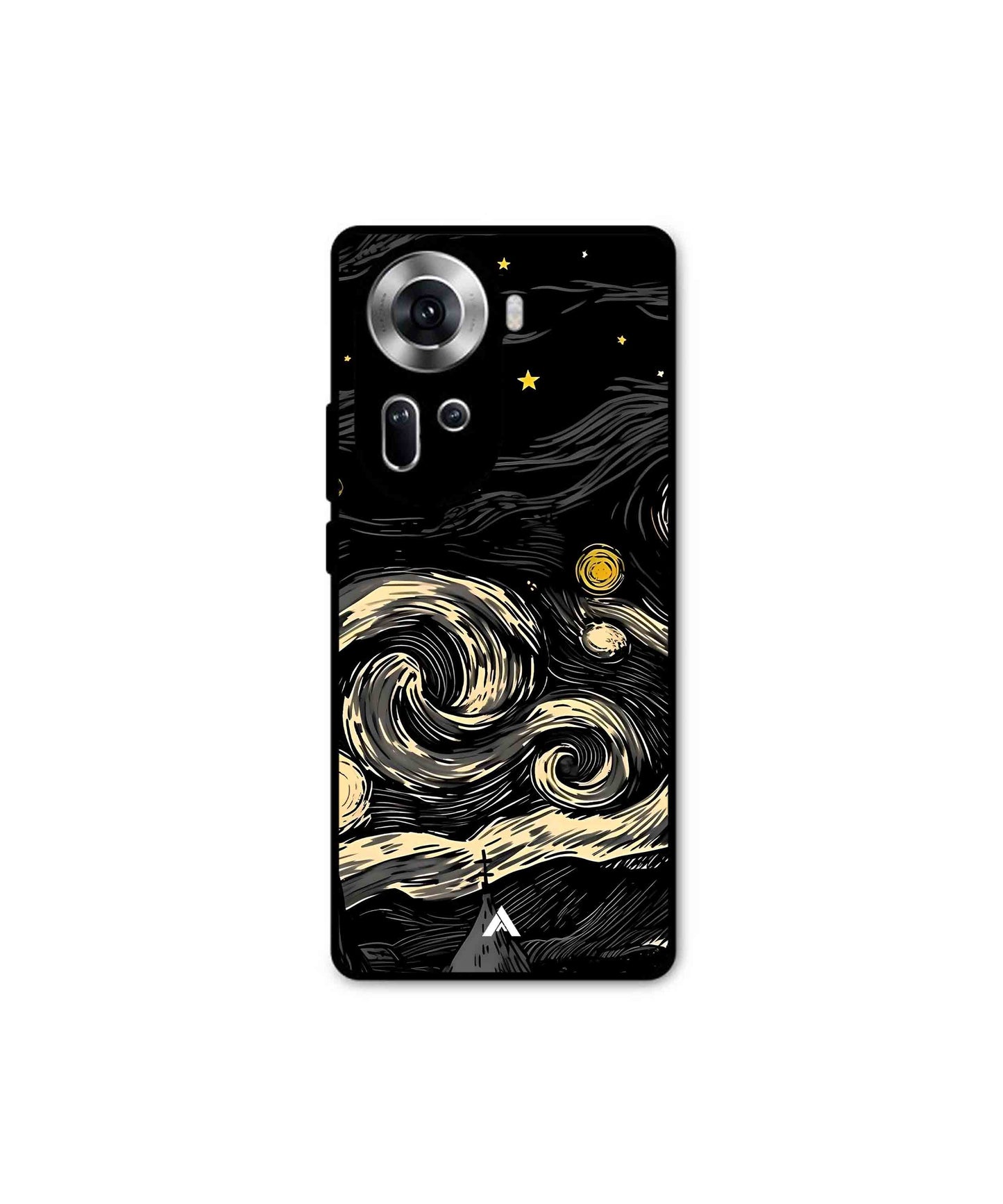 Starry Night Metal Back Cover Phone Case for Oppo Reno 11