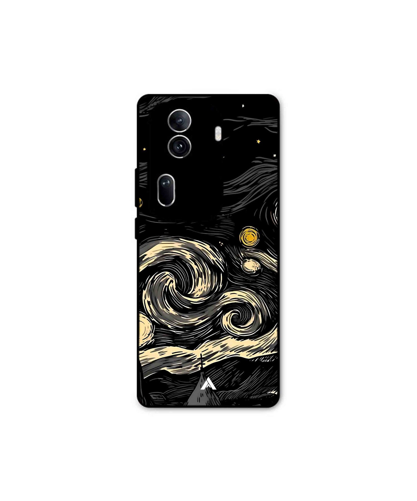 Starry Night Metal Back Cover Phone Case for Oppo Reno 11 Pro